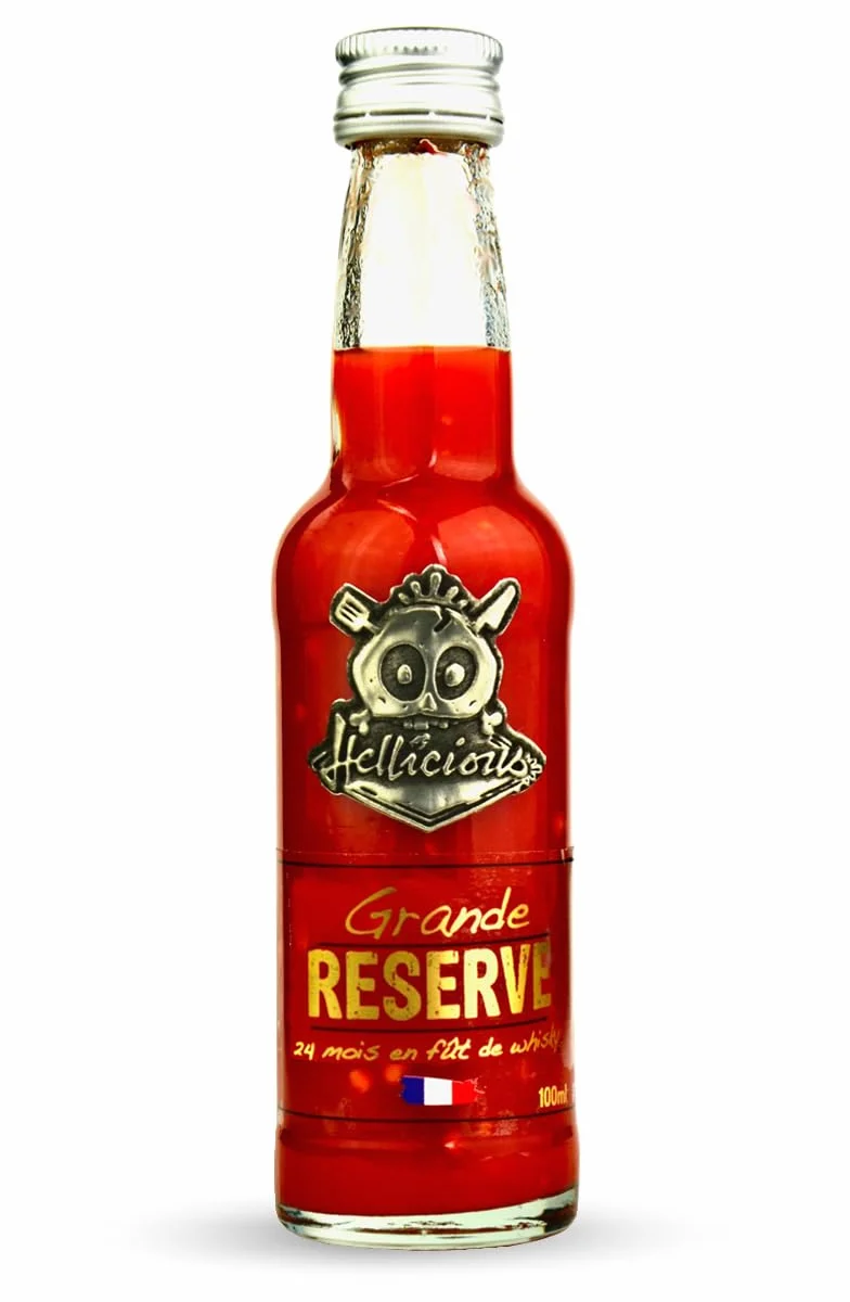 Sauce piquante Grande Réserve Hellicious - épicée et fermentée 24 mois en fût de whisky AWA - sauce authentique fabriquée en France
