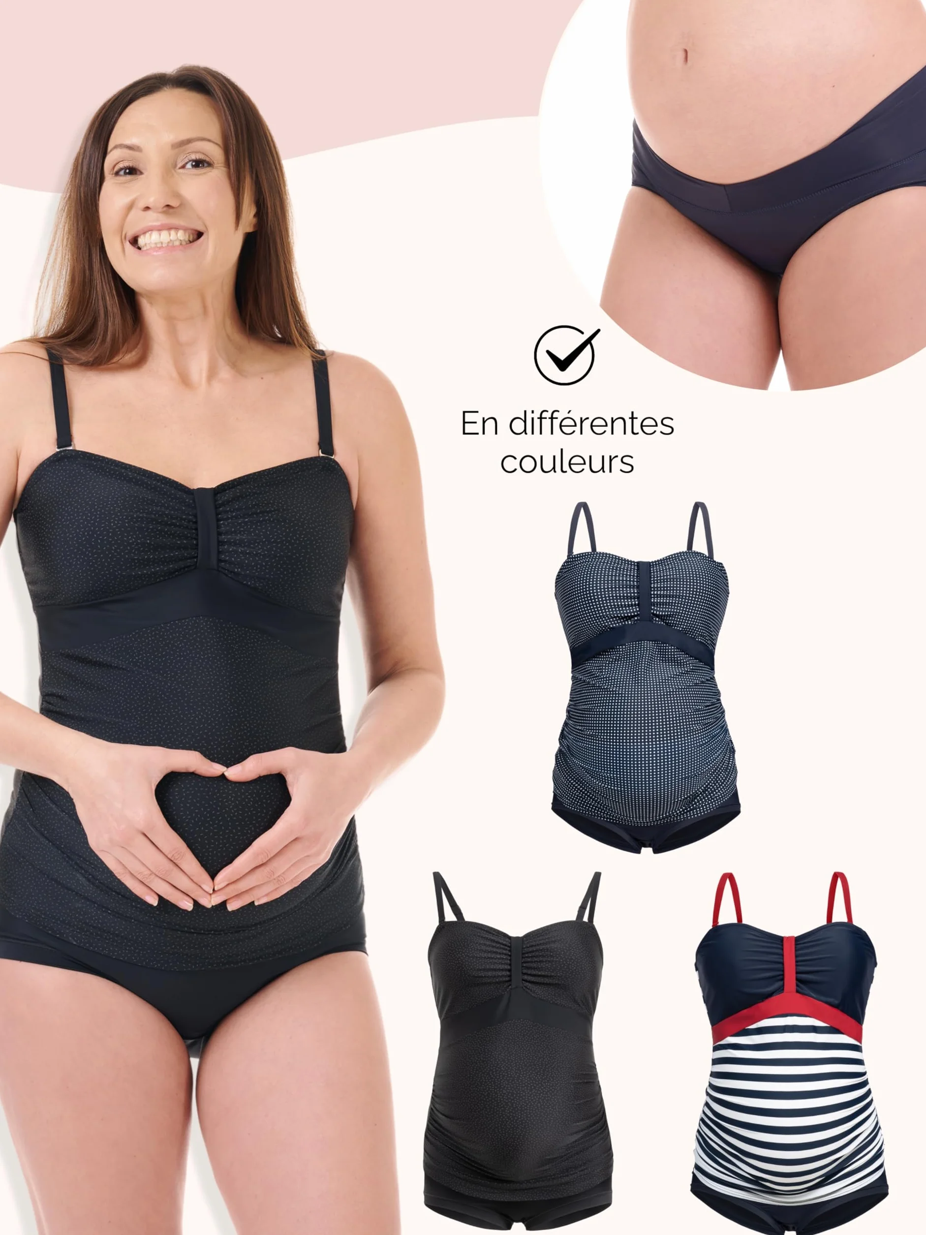 Tankini de Grossesse Maillot de Bain Maternité 2 Pièces Protection UV