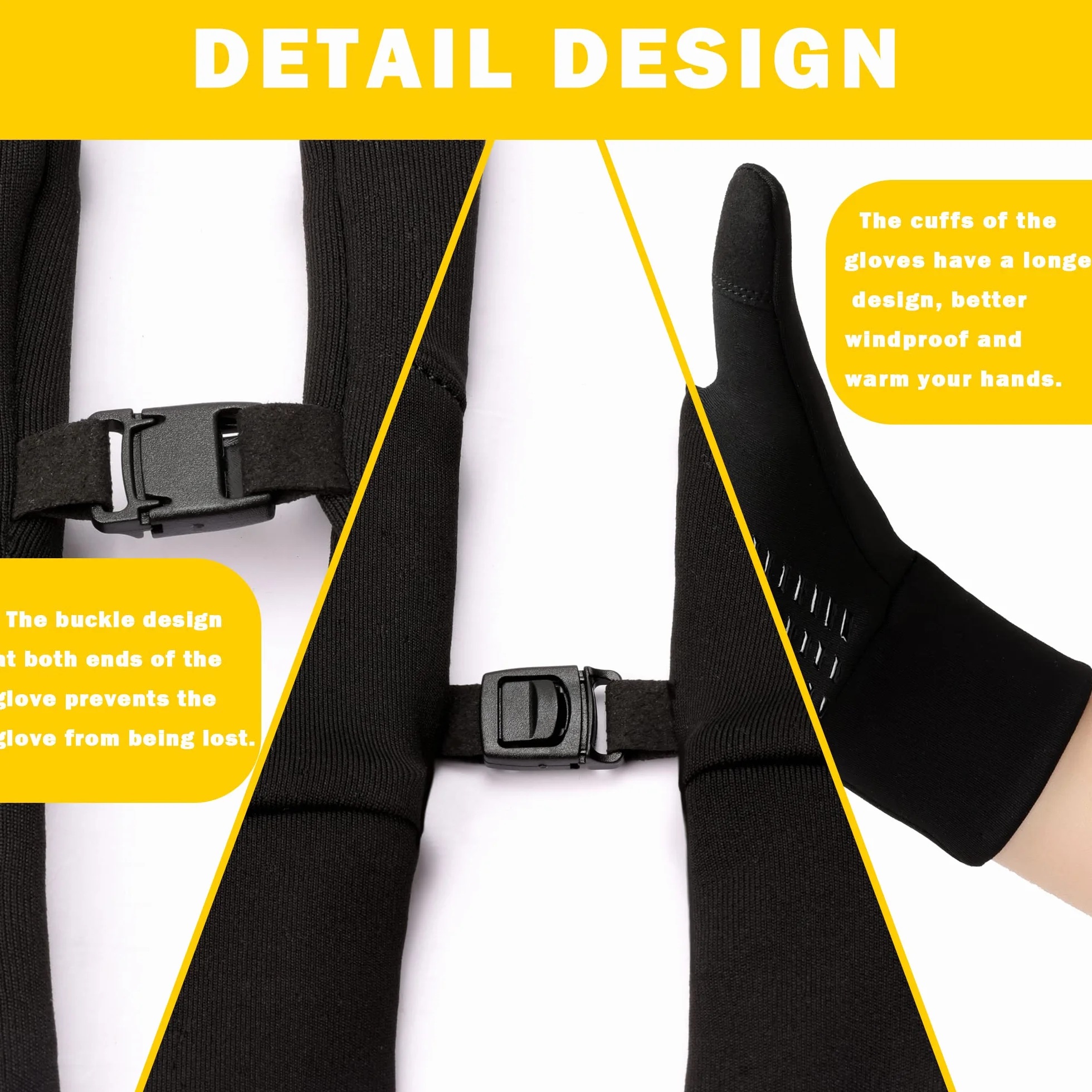 Gants de Course écran Tactile Coupe-Vent Antidérapant Cyclisme Vélo Conduite Sportive