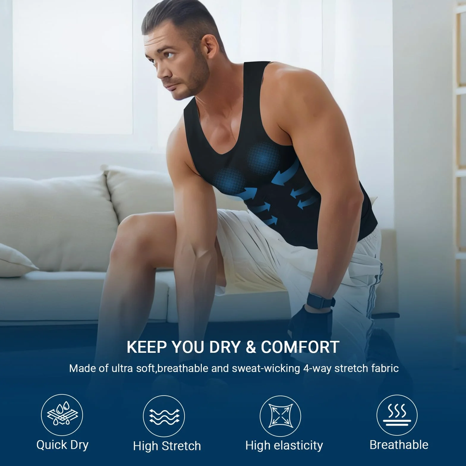 MEETWEE Débardeur de Sport Homme Haut Top Maillot sans Manches Running Séchage Rapide pour Fitness Gym Bodybuilding
