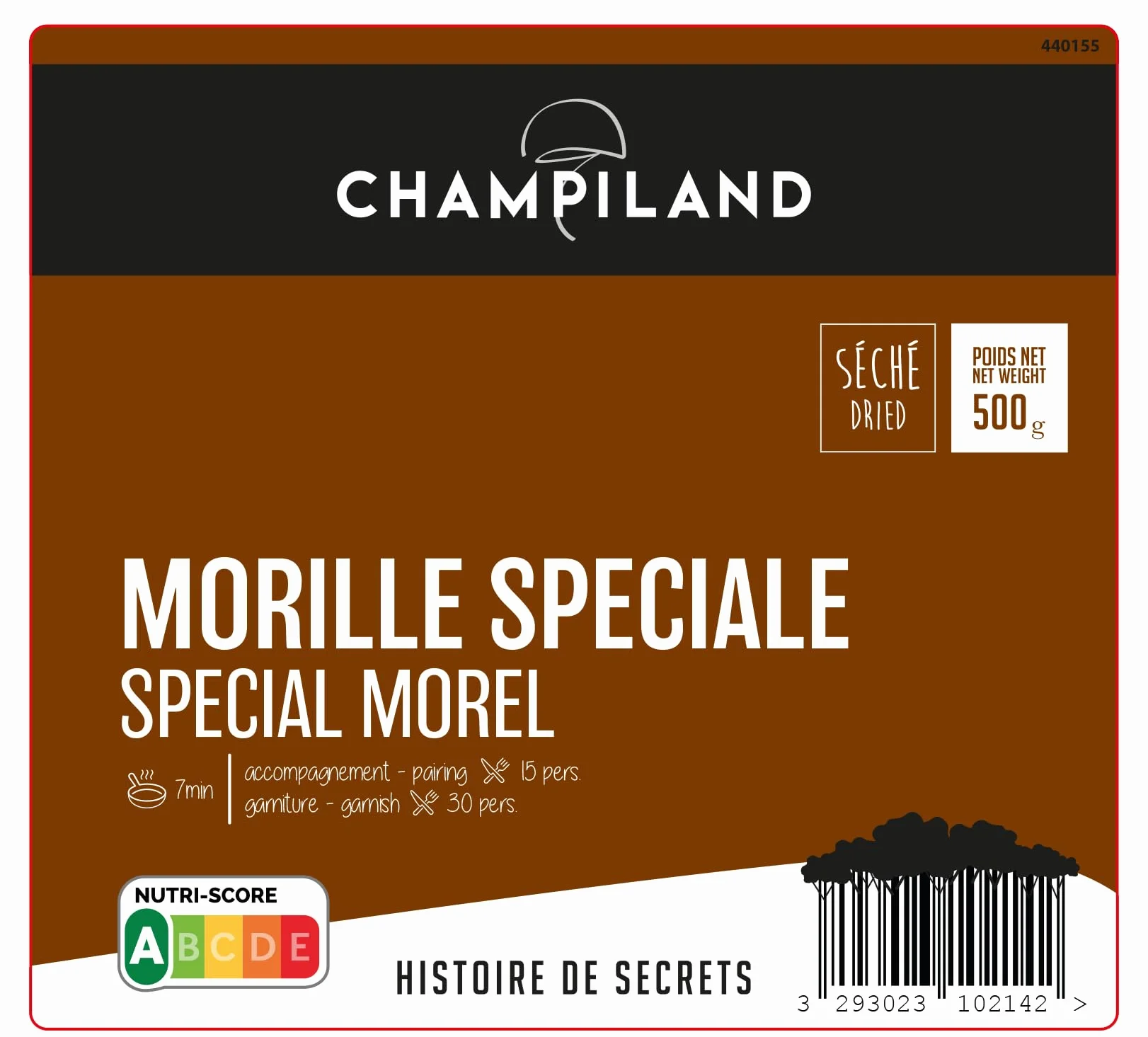 CHAMPILAND - Morille Séchée - Champignons Sauvages Sélectionnés - Triés à la Main dans le Sud-Ouest de la France - Saveur Exceptionnelle - Riche en Protéines (Morille Spéciale - 250 g)