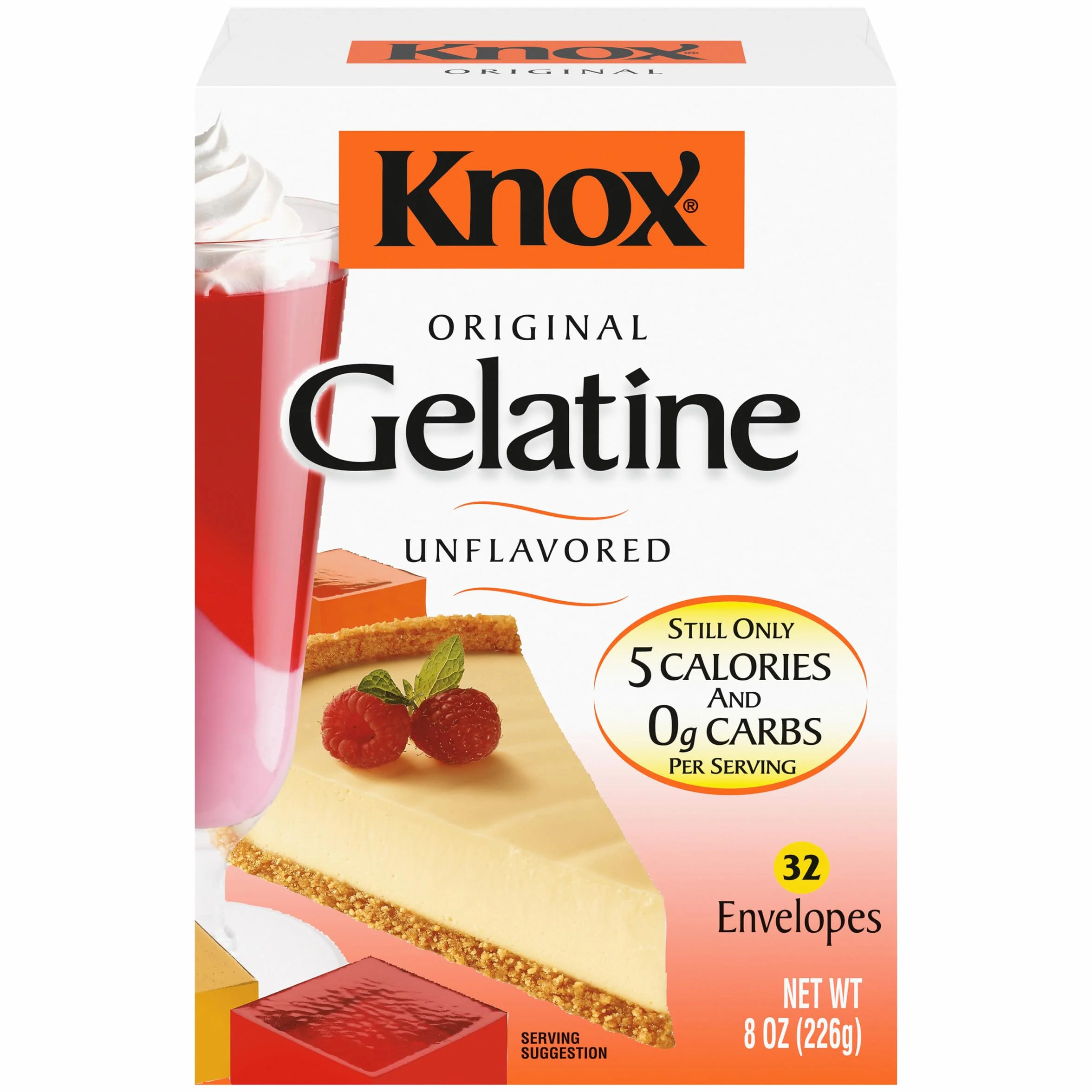 Knox Gelatin, Unflavored, 32 Count, Net Wt 8-Ounce