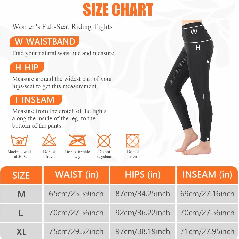 Pantalon d'Équitation Femme HOTUT, Legging à Fond Intégral Silicone Taille Haute avec Poche