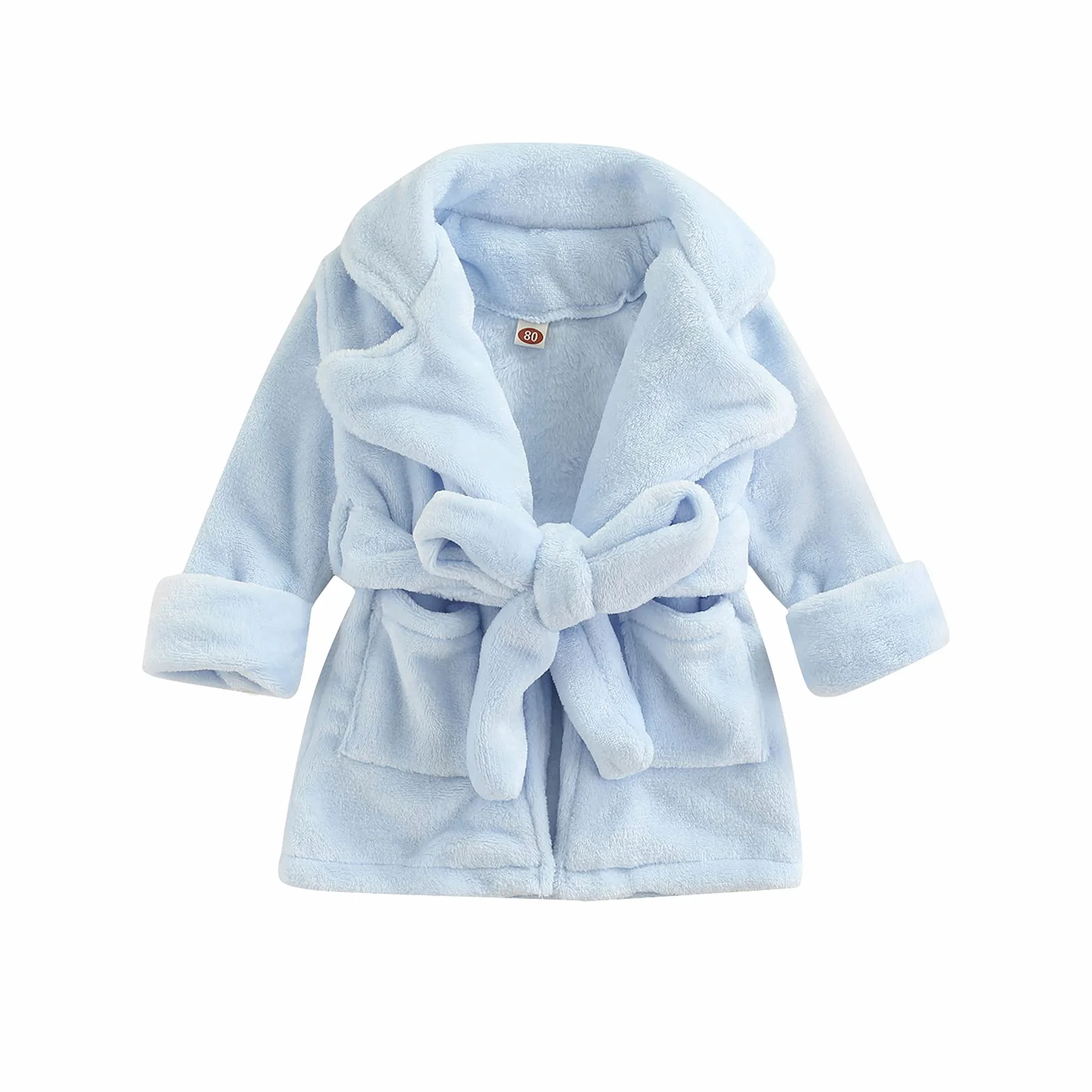 Carolilly Peignoir de Chambre Polaire Enfant Bébé Robe de Chambre Doux Chaud avec Ceinture 12 Mois à 6 Ans