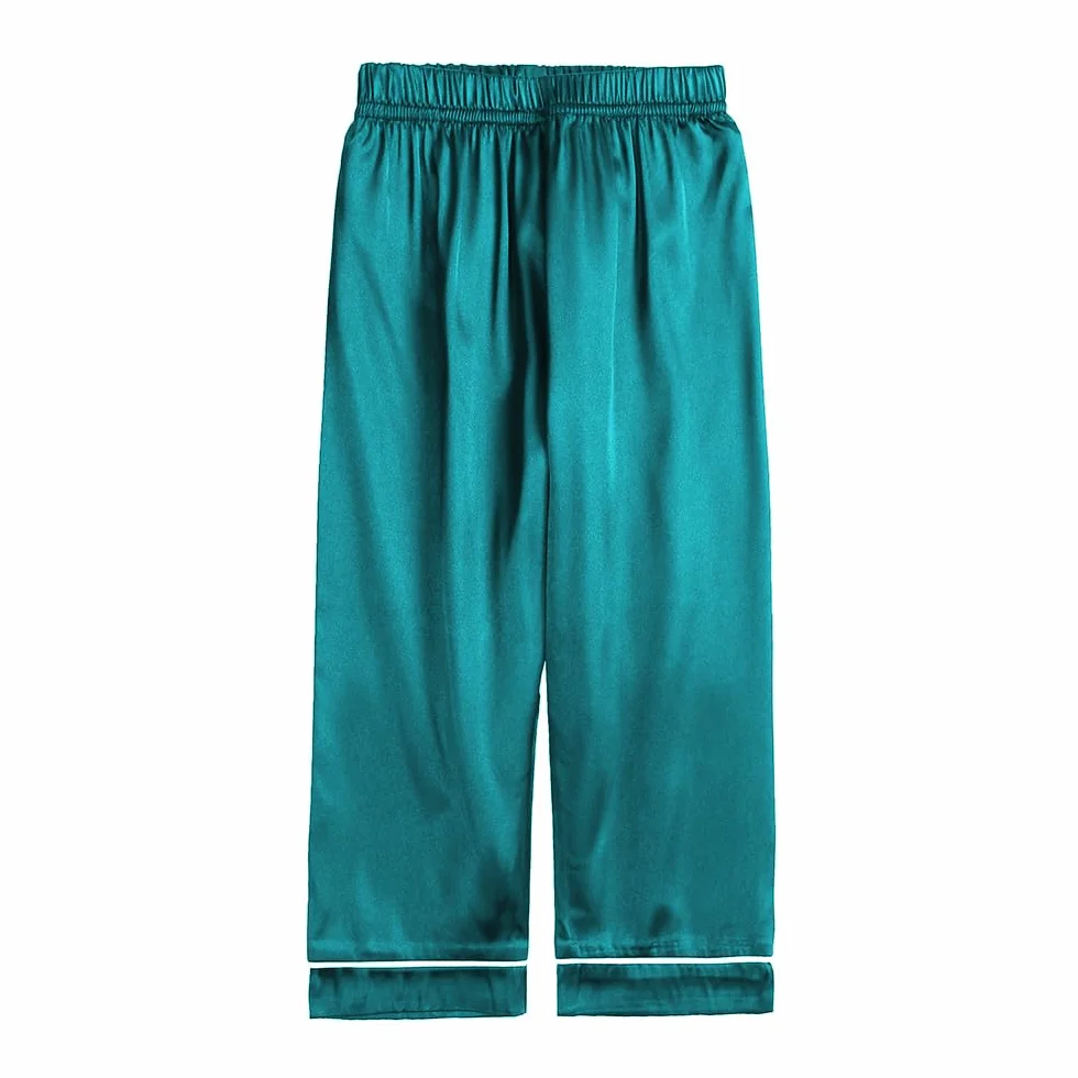 Verve Jelly Pyjama Enfant 2 Pièces Satin Soie à Manches Longues Chemise à Boutons Pantalon