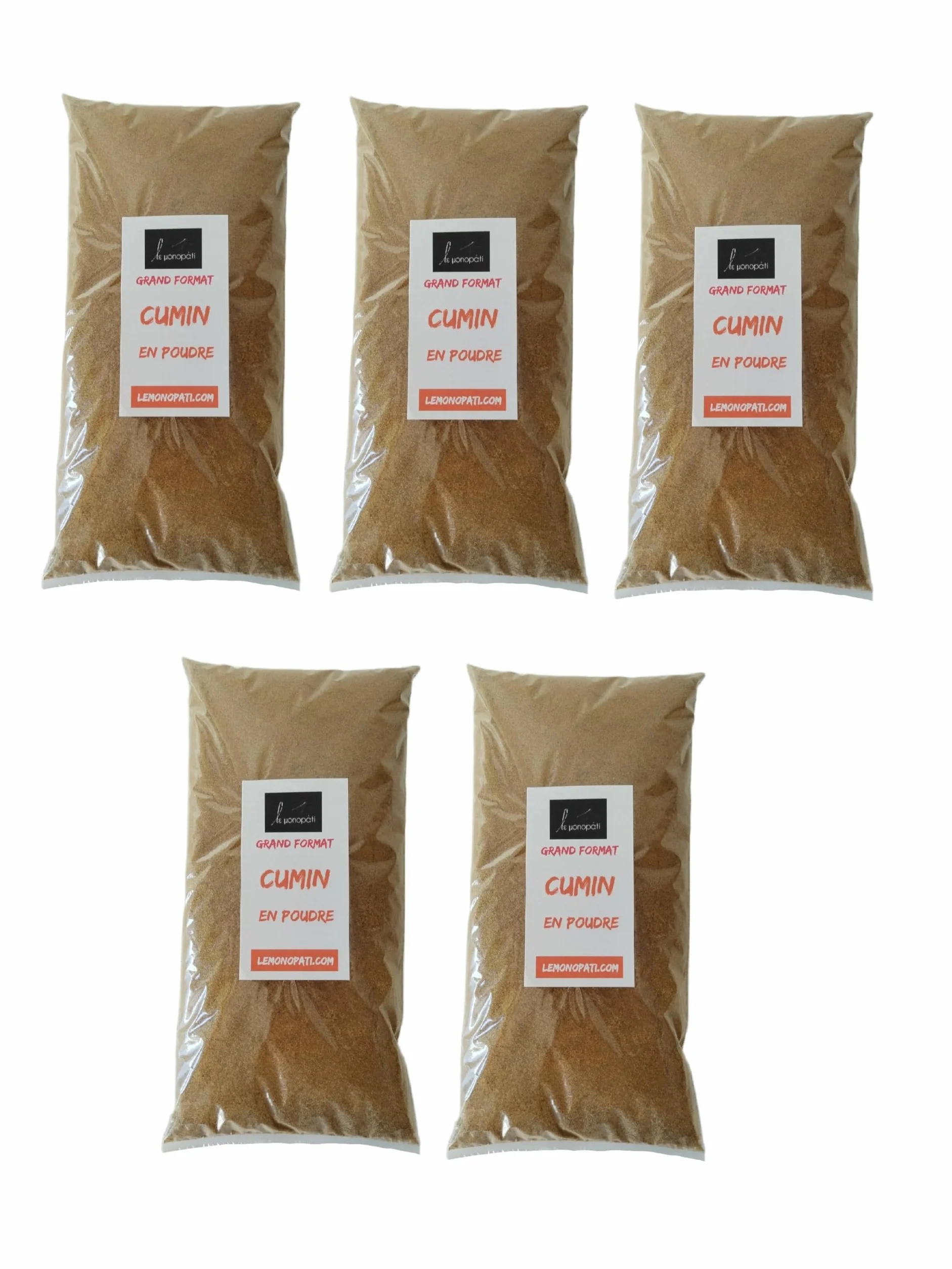 Cumin en Poudre 750g (5x150g) – Le Monopati – Cumin Moulu 100% Naturel – Épice Authentique pour Cuisine Maison, Recettes du Monde, Mélanges d’Épices et Plats Mijotés