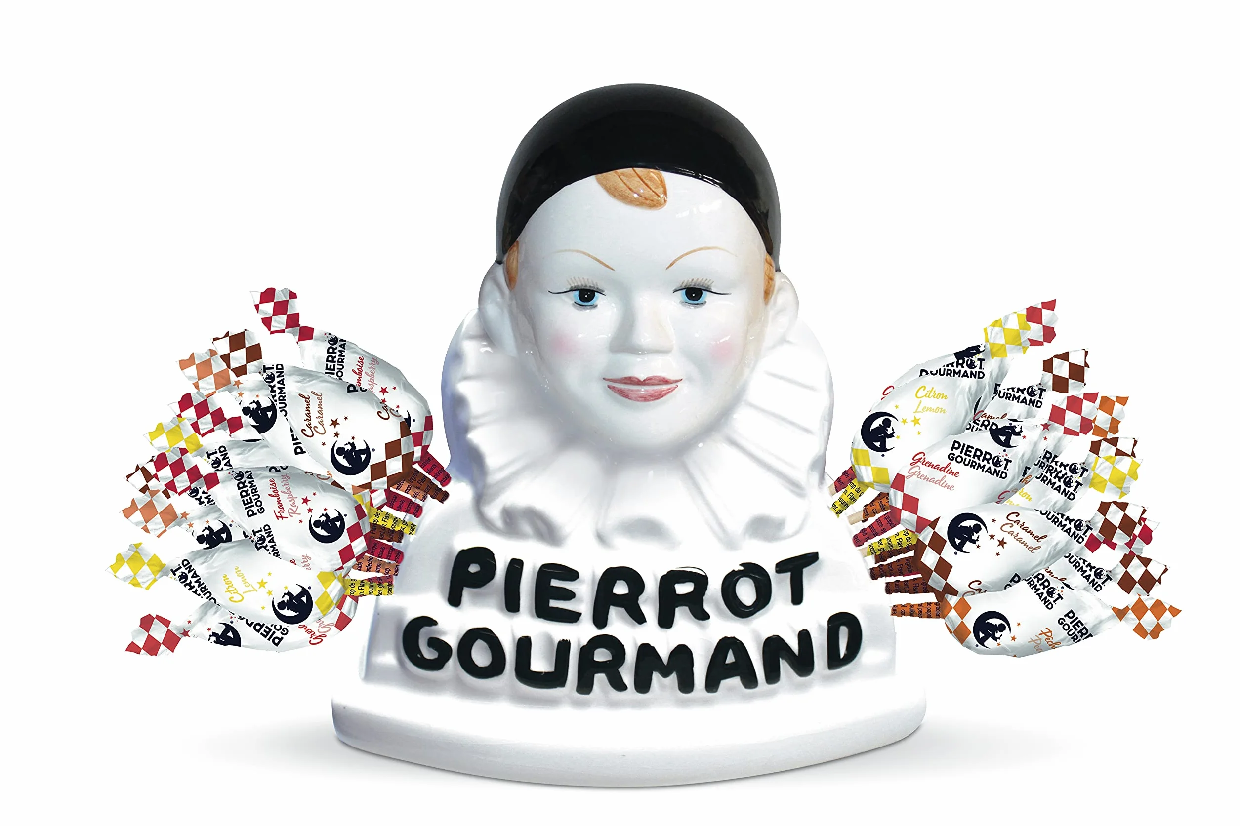 Pierrot Gourmand - Boîte de 40 sucettes au Caramel et Fruits