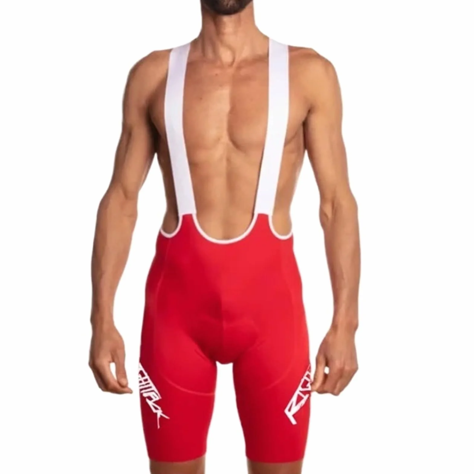 Cuissard à Bretelles Cyclisme Homme Rouge Blanc Respirant Rembourré Gel 20D Été