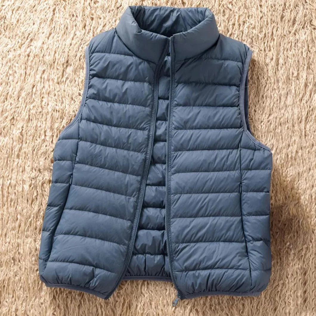 Veste Sans Manches Duvet De Canard Blanc Femme Gilet Pliable