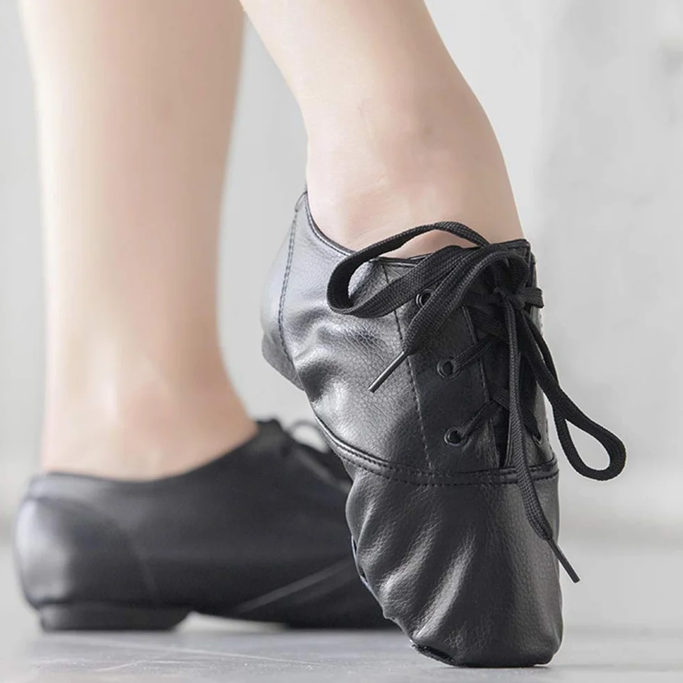 Chaussures de Danse de Salon Homme Femme Enfants Noires Plates Jazz Salsa Moderne Tango TJ-Jazz-DBPU