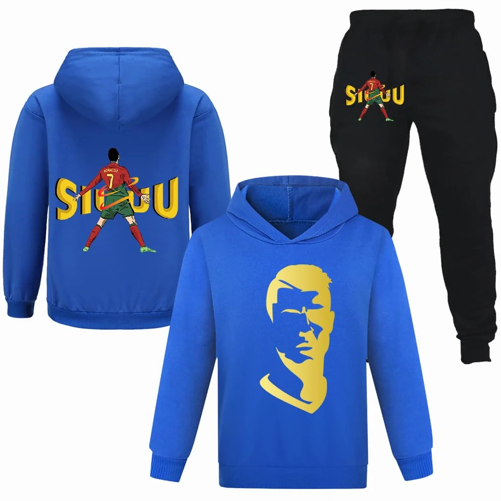 Ensemble d'entraînement de football 2 pièces avec capuche et pantalon pour enfants
