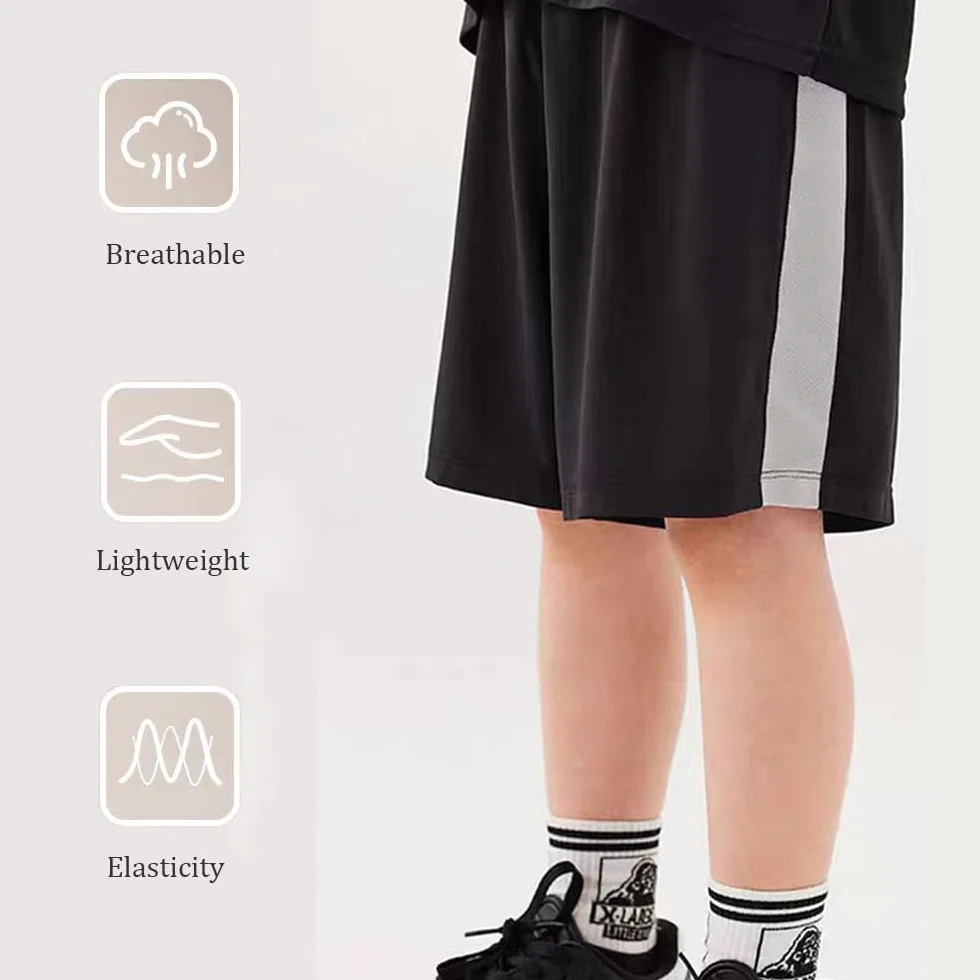 FedMois Shorts de Sport Garçon Lot de 3 pour Jogging Entraînement
