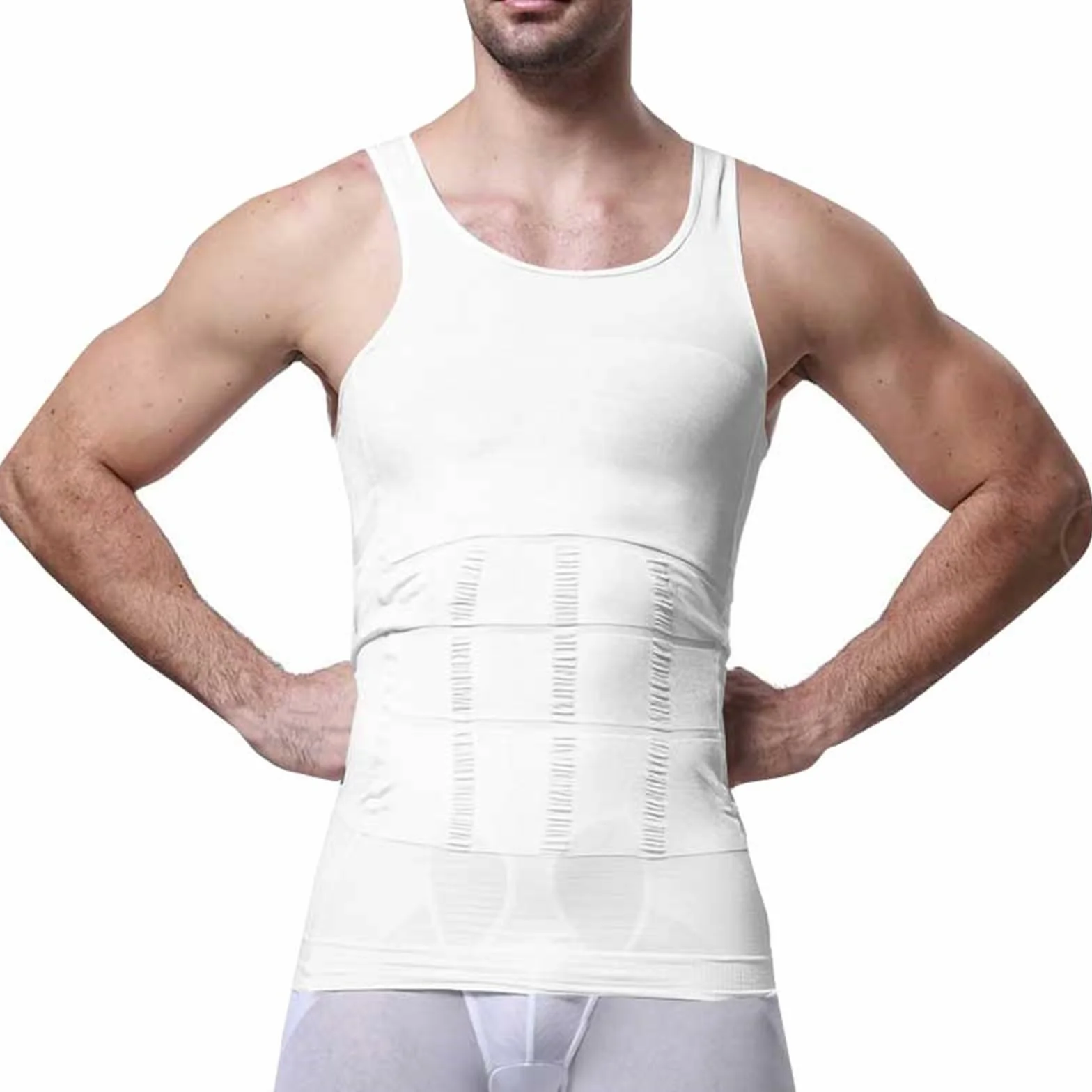Lot de 3 Gilet Modelant Ionique Homme, Débardeur de Compression Soie Glacée