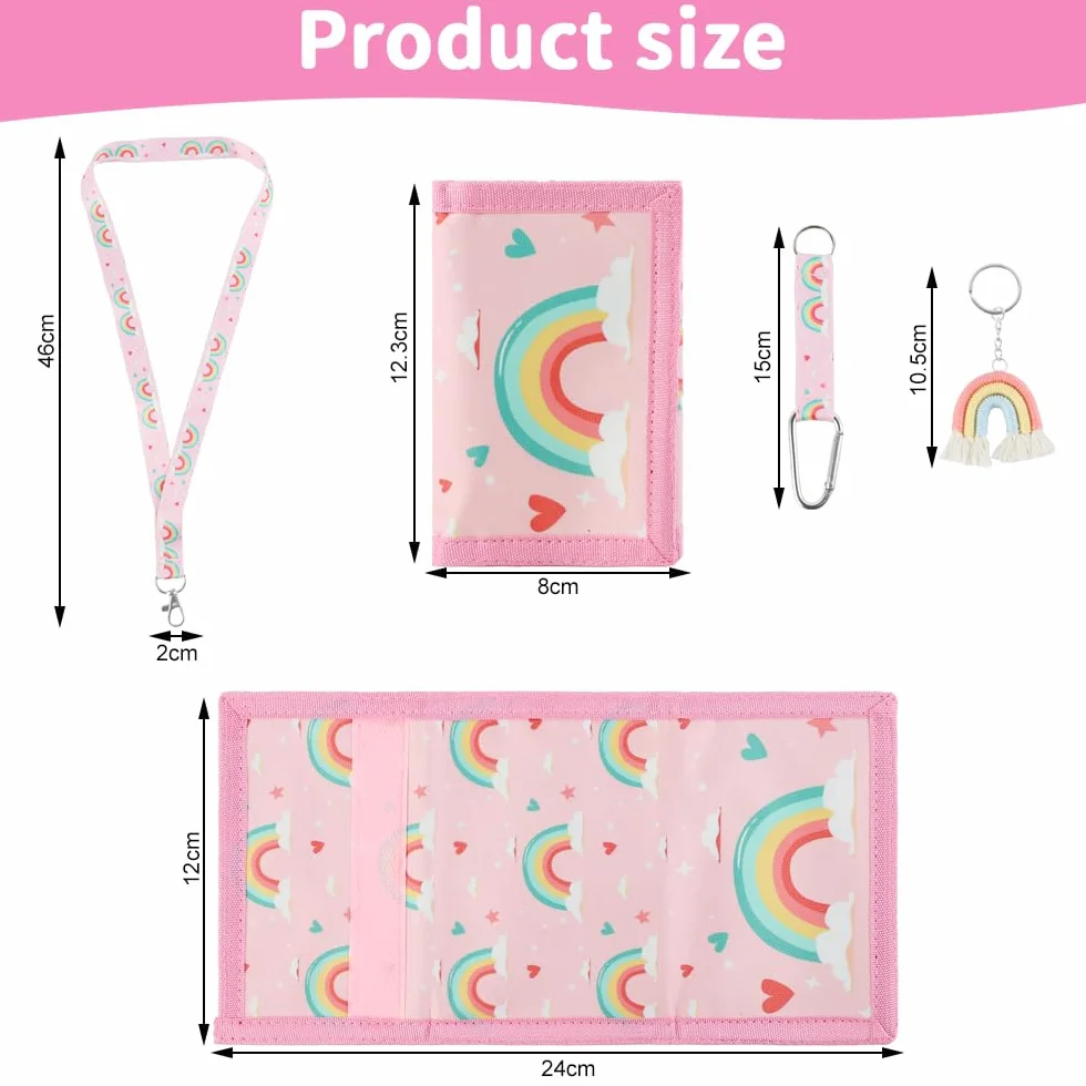 Pochette tour de cou pour enfants Arc-en-ciel 25 x 9 x 2.5 cm