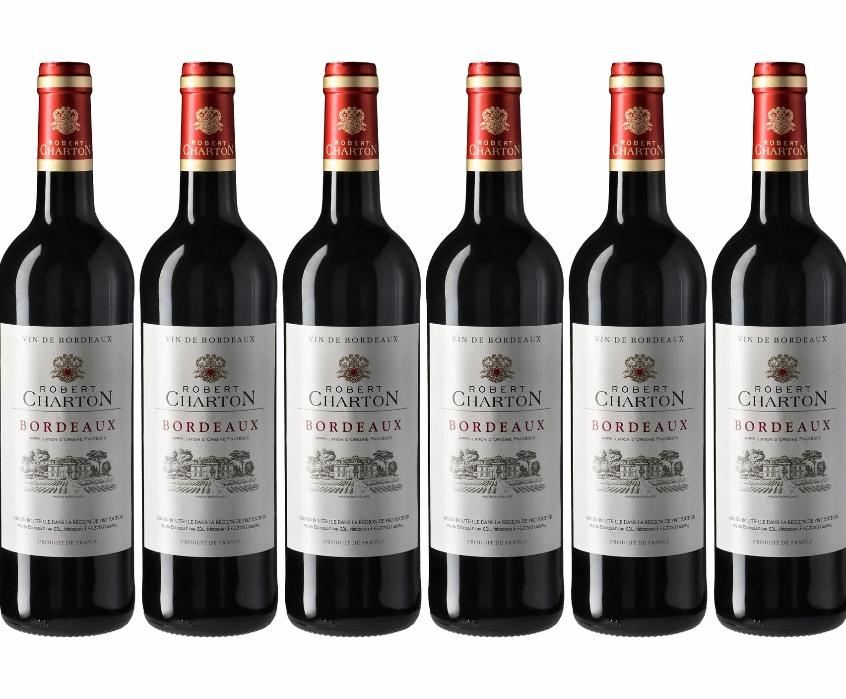 ROBERT CHARTON - Vin Rouge de Bordeaux AOP (6 x 750 ml)