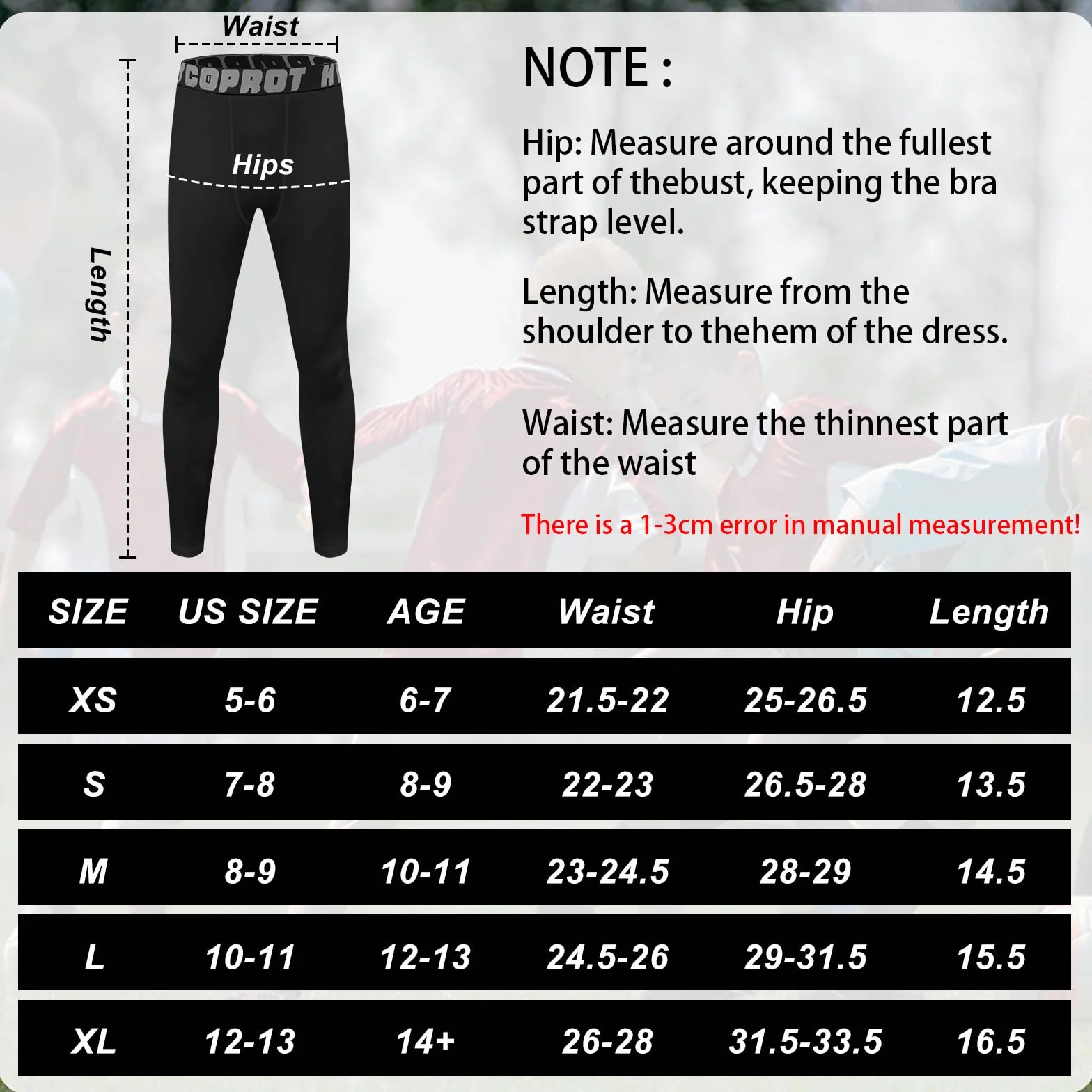 HYCOPROT Pantalon de Compression Garçons Collants Leggings Enfants Respirant Sportif Séchage Rapide Base Layer Sport Football Basket-Ball
