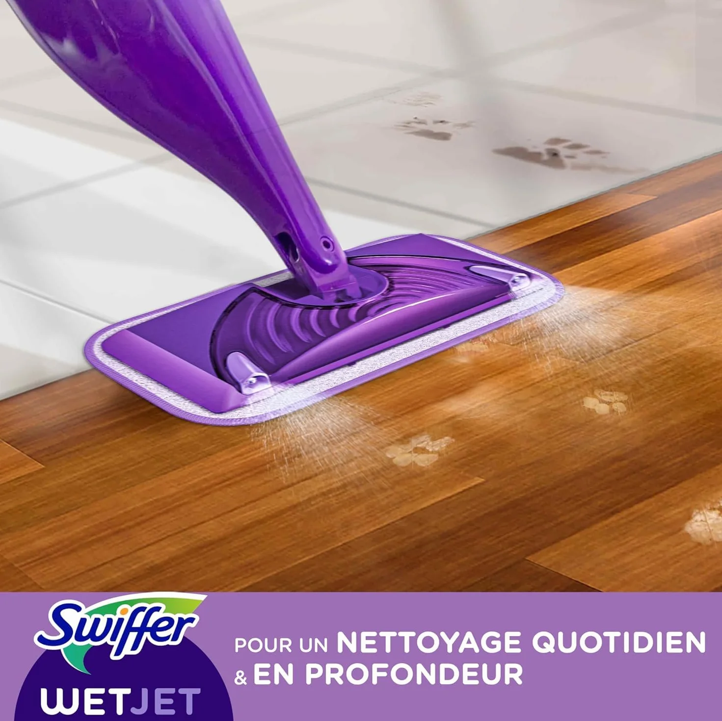 Swiffer WetJet Nettoyant Sol pour Balai Spray, Grand Format 5L (1.25L x4), Parfum Agrumes Frais, Solution Multi-Surfaces, Élimine la Saleté Sans Traces ni Résidus, Pour Tous Types de Sols