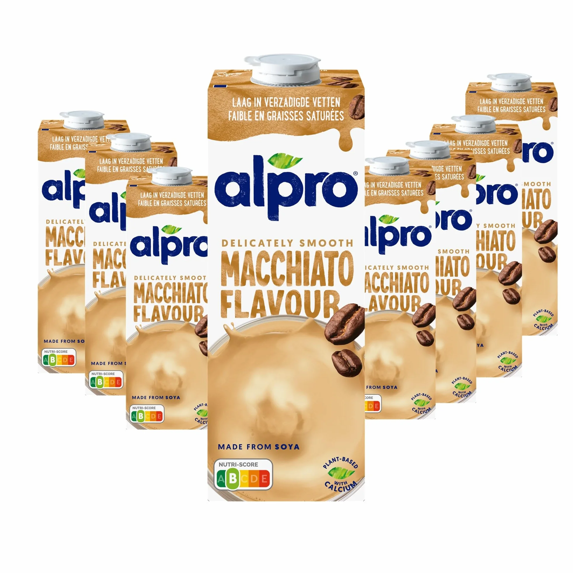Alpro - Boisson Végétale - Soja Macchiato - 1L - Lot de 8x1L