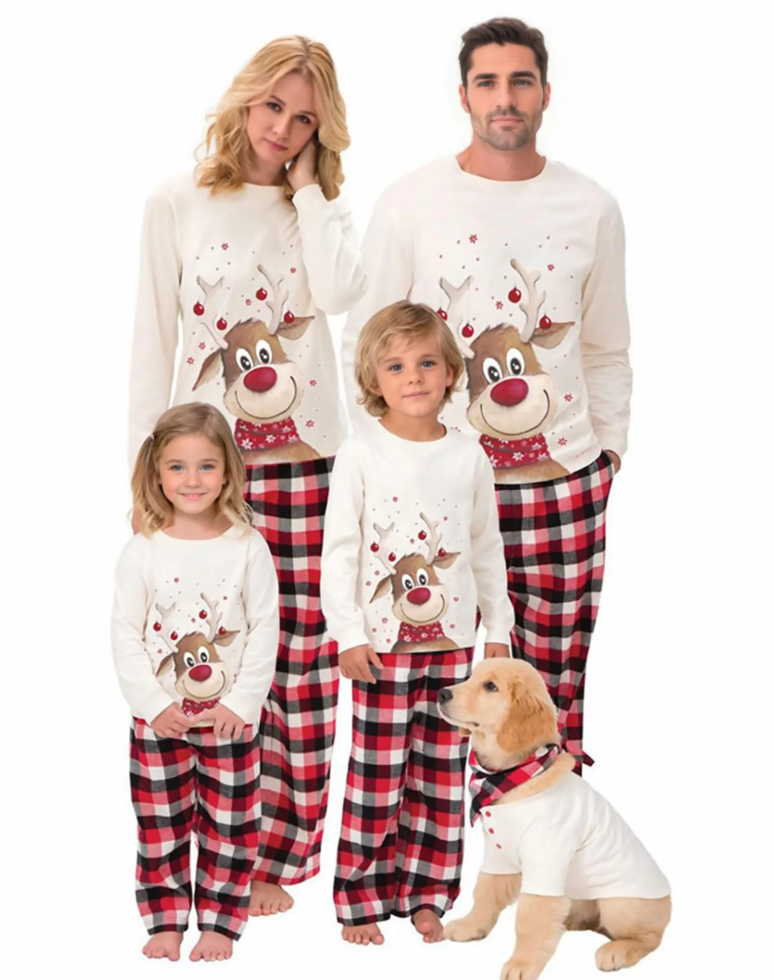 SAMGU Ensemble Pyjama Noël Famille Manche Longue Costume Set Automne Hiver