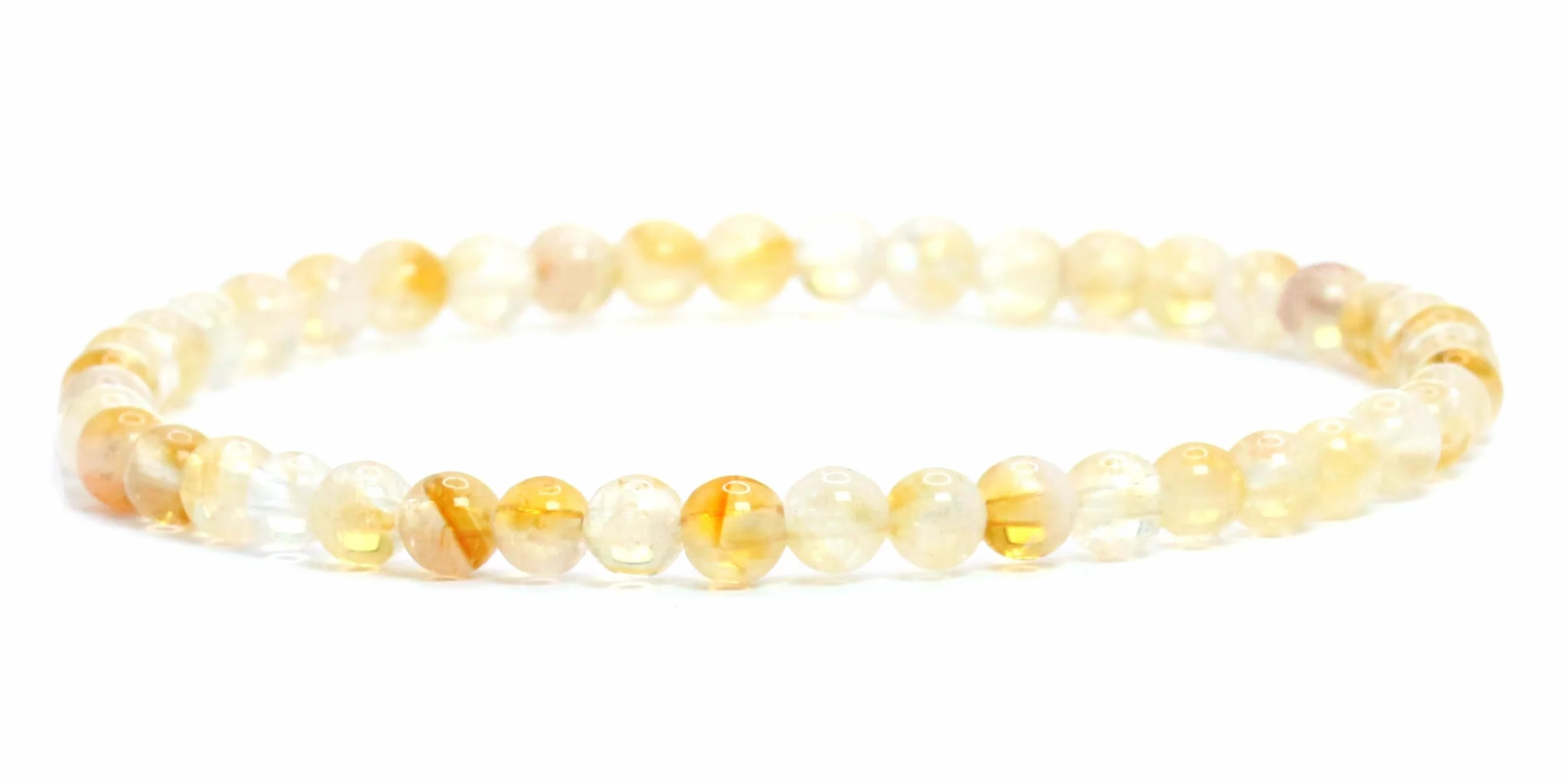 Bracelet en véritable pierre précieuse perles rondes 4 mm porte-bonheur talisman