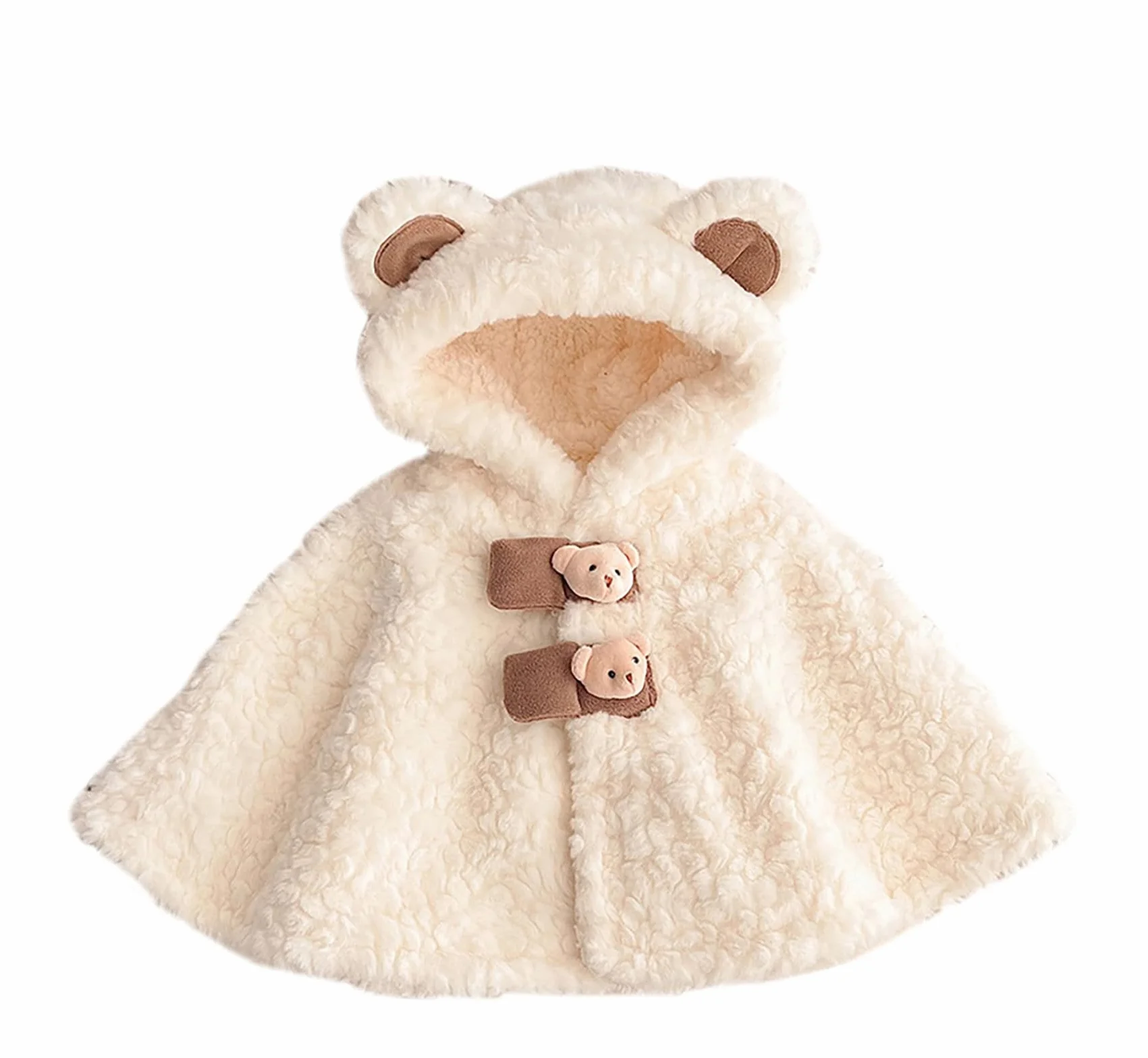 Mignon Cape à Capuche Bébé Garçon Filles Sweat Laine Poncho Coupe-Vent Hiver Automne Vêtements Extérieur Chaude Châle Enfants 0-3ans
