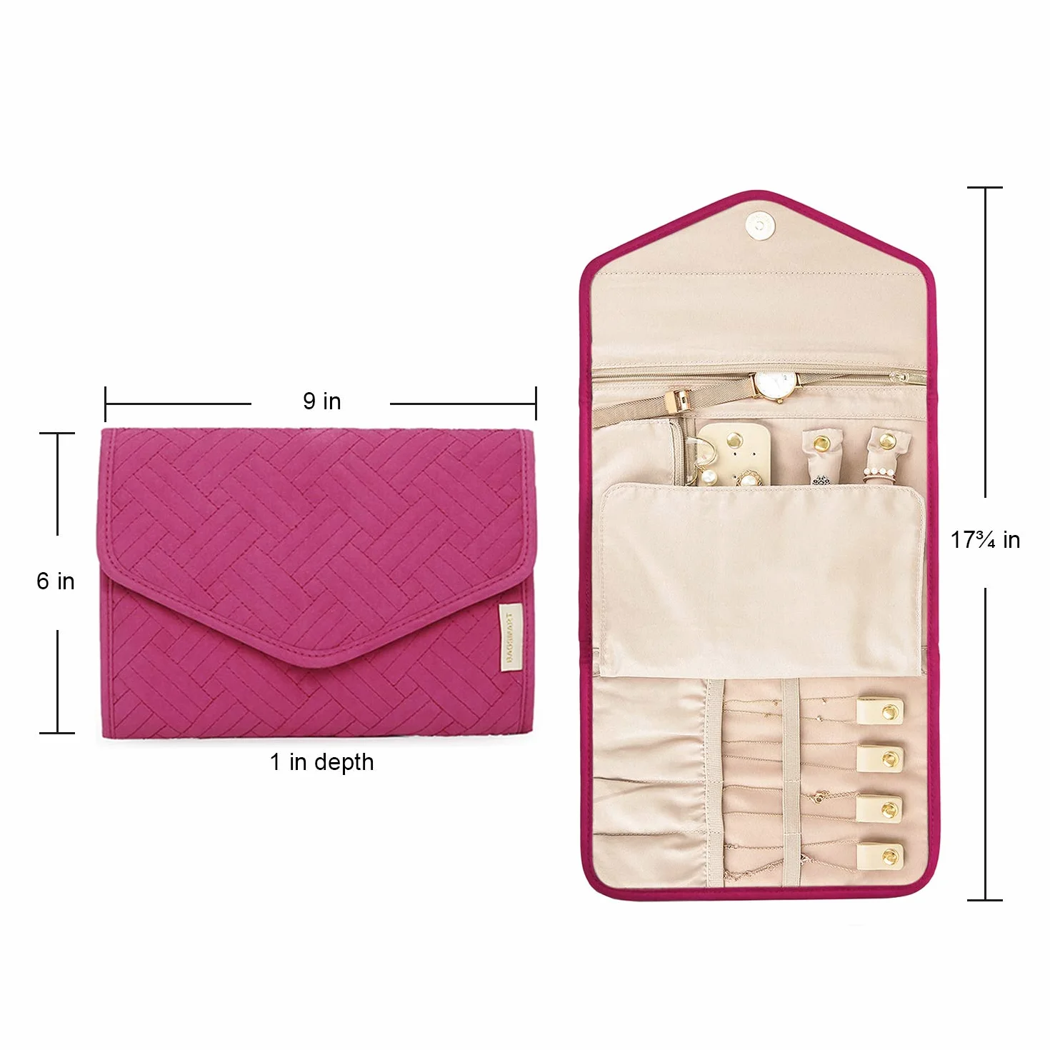 Bagsmart Trousse à Bijoux Voyage Sacoche Rangement Organisateur Rose