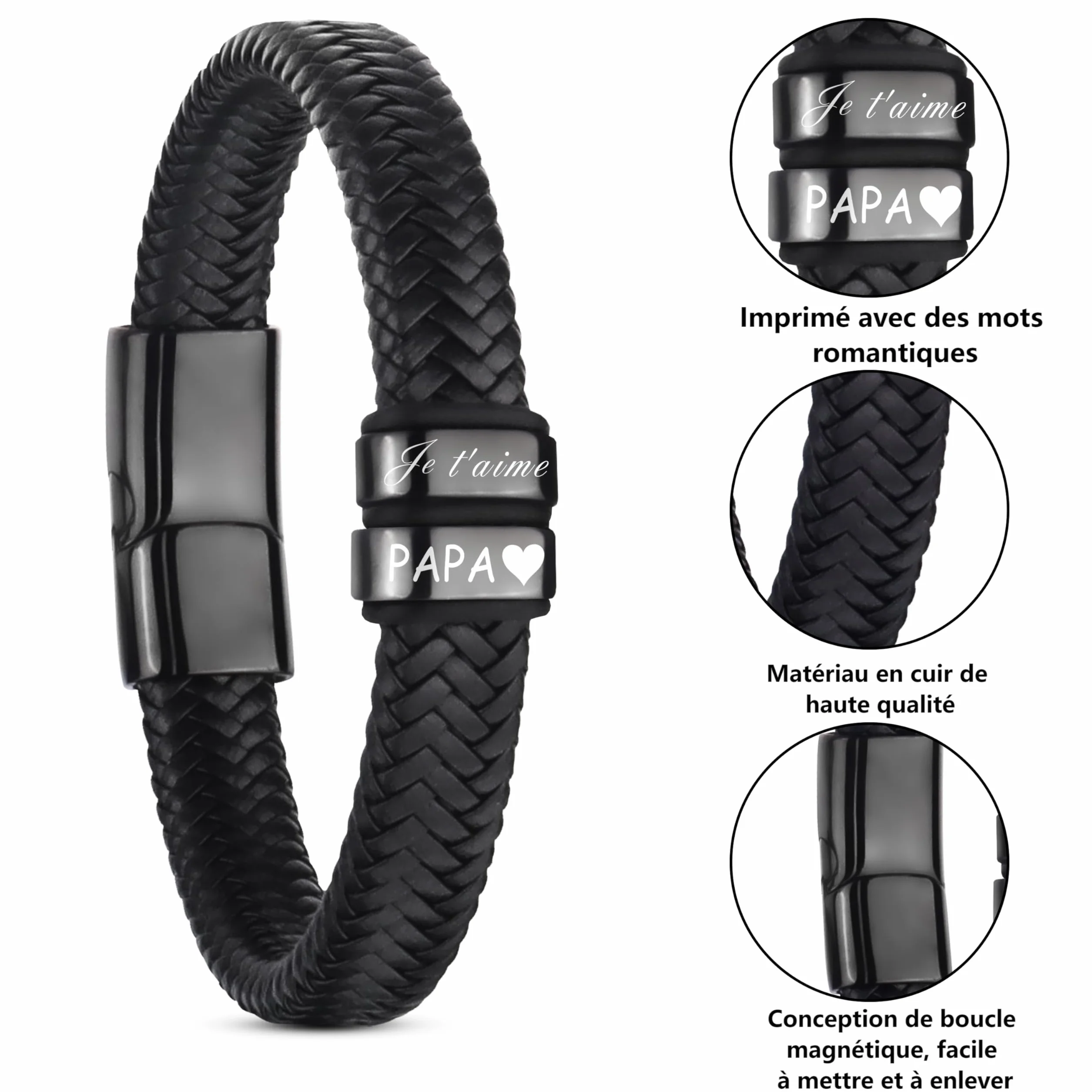 Merclix Bracelet Homme Cadeau Noel Anniversaire Fete Des Peres Saint Valentin