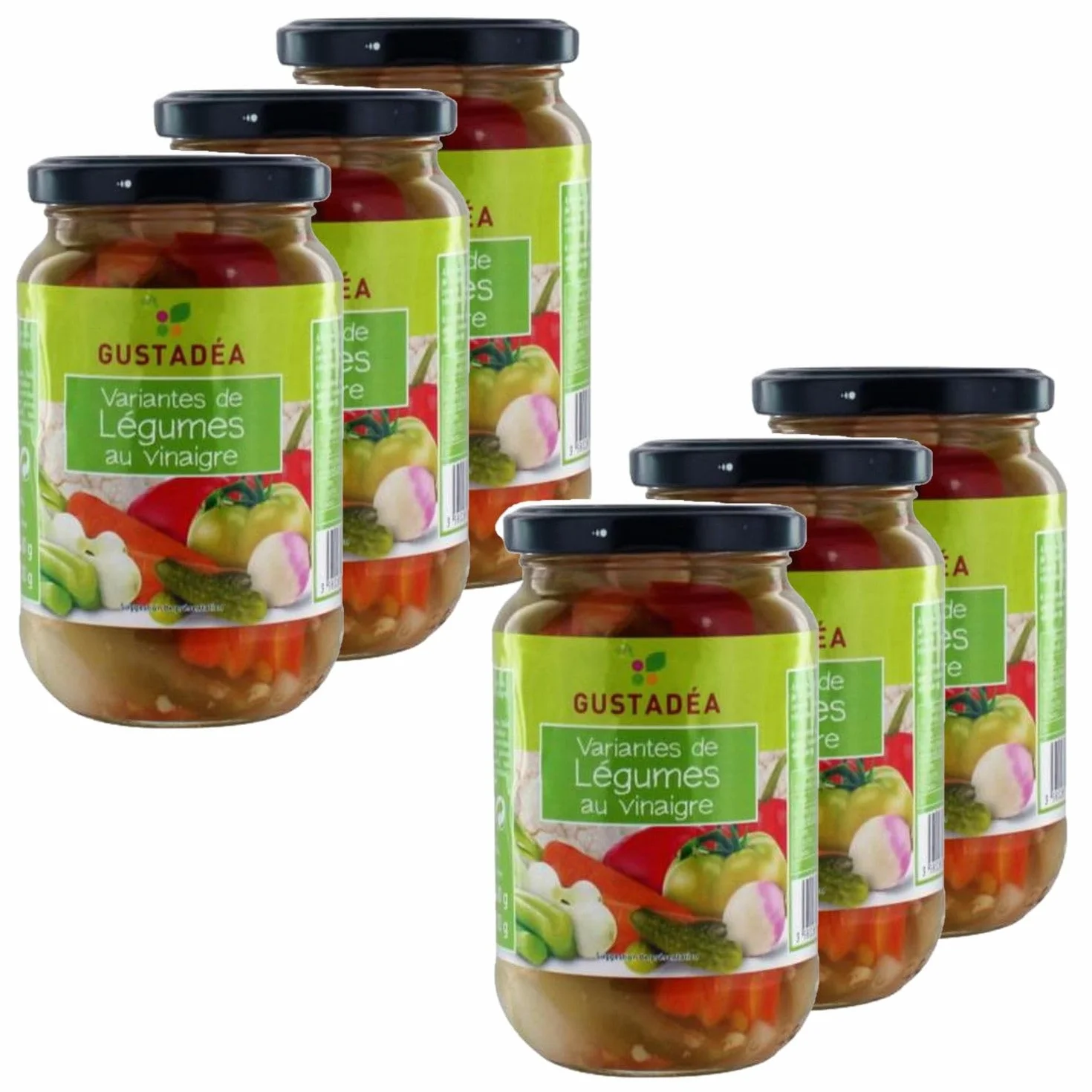 Lot 6x Variante de légumes au vinaigre - Gustadéa - pot 340g
