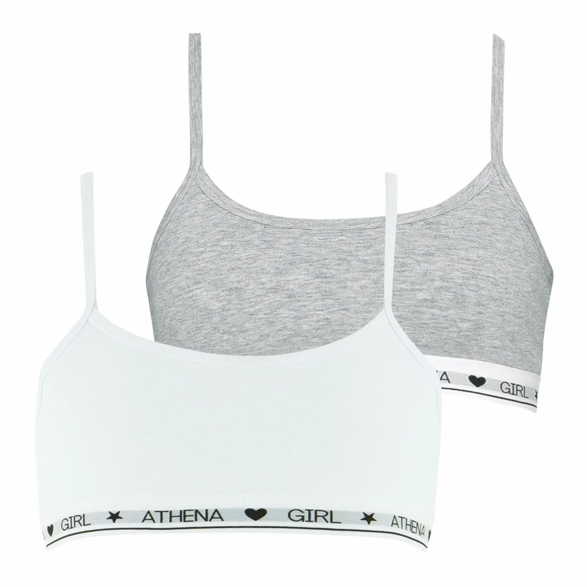 Athena Lot de 2 brassières Fille Coton Ultra Doux
