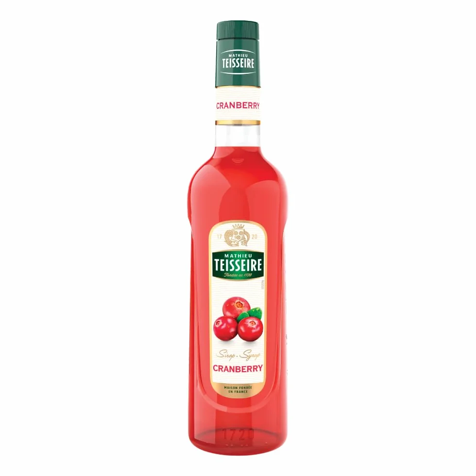 Sirop de Cranberry Mathieu Teisseire, pour boissons cocktails avec ou sans alcool, sodas, thés, limonades bouteille de 70cl