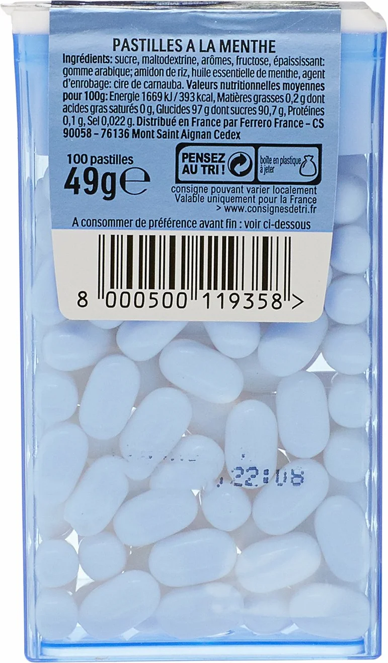 Tic Tac Menthe Extra Fraîche 50g