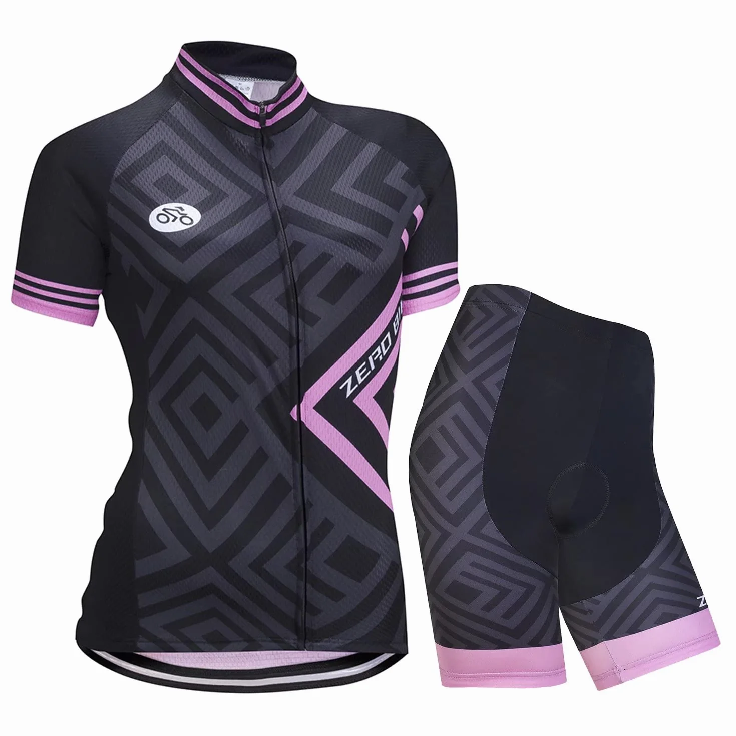Femmes Maillot Cyclisme Respirant Séchage Rapide Jersey Manches Courtes Veste + Shorts 3D Coussin Rembourré Set