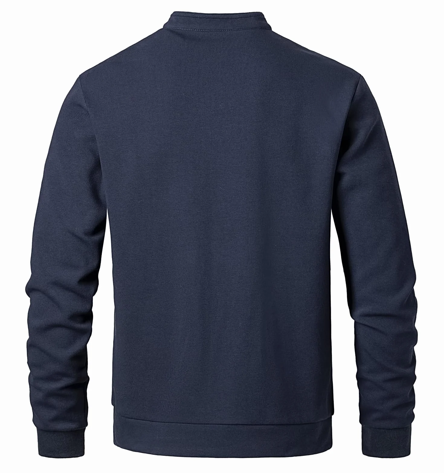 Sweatshirt Homme Micro Fleece Col Henley Manches Longues Pullover Chaud Hiver
