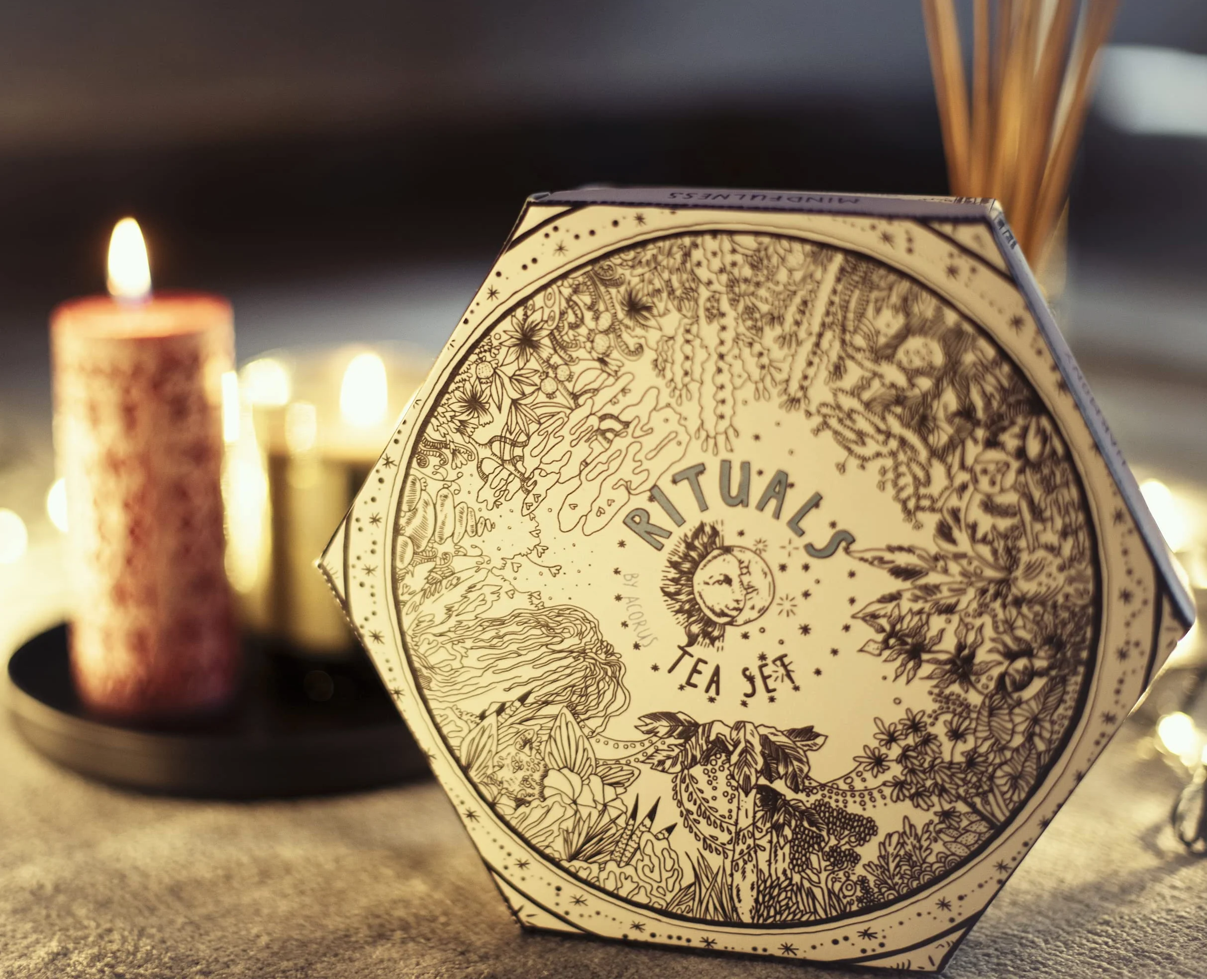 ACORUS | Assortiment de thé Rituals | Coffret cadeau de 6 paniers à thé naturels assortis | Créez vos rituels quotidiens | Grande boîte de sélection | 60 sachets de thé