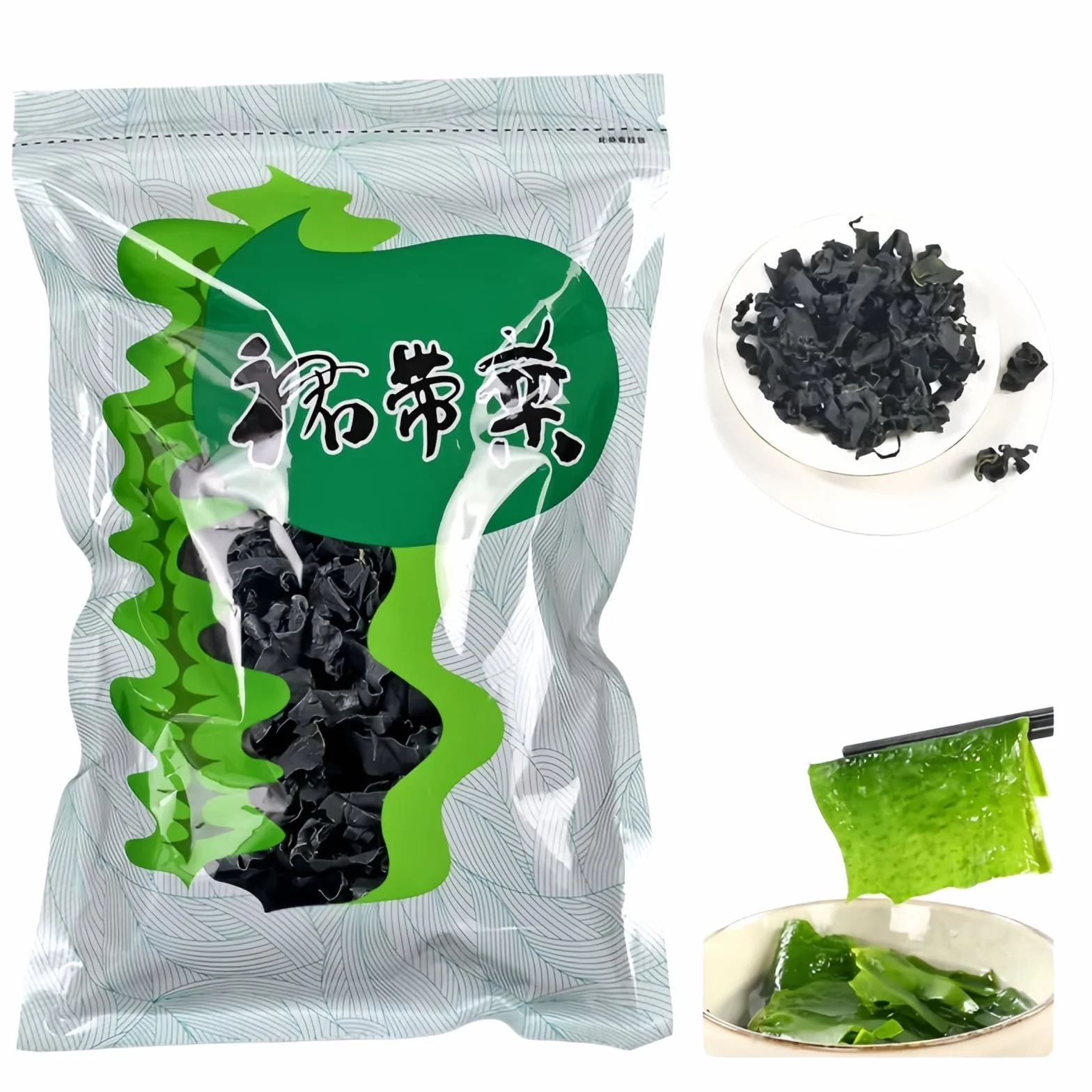 TraiHuyan Algues Wakame Séchées 100g, Algues Marines Premium pour Soupe Miso & Salade d'Algues - 100% Naturel, Vegan & Faible en Calories - Préparation Rapide,
