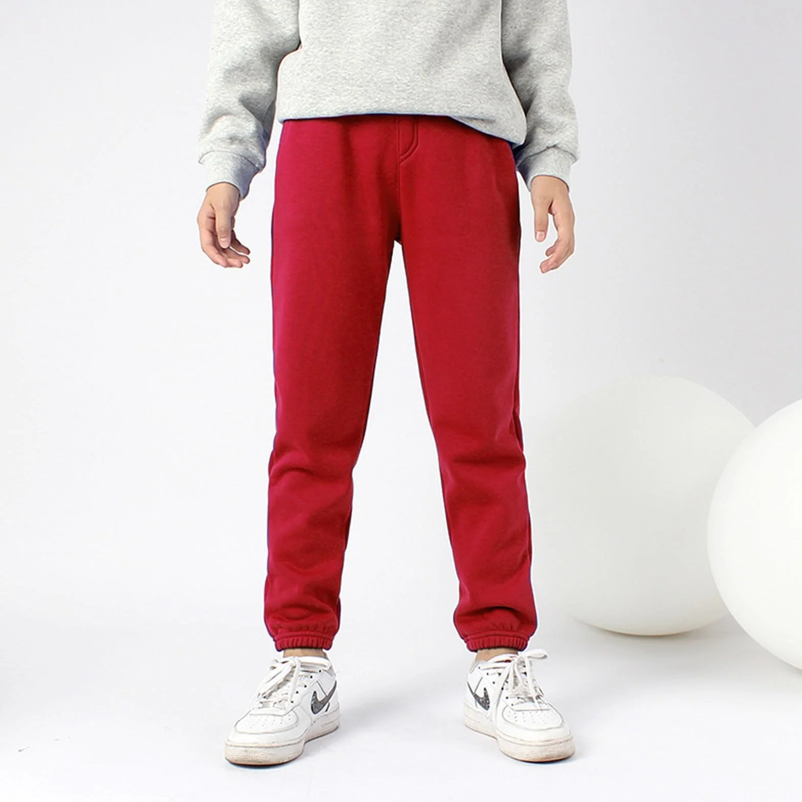 Pantalon de jogging garçon coton taille élastique poches confortable coupe ajustée B12