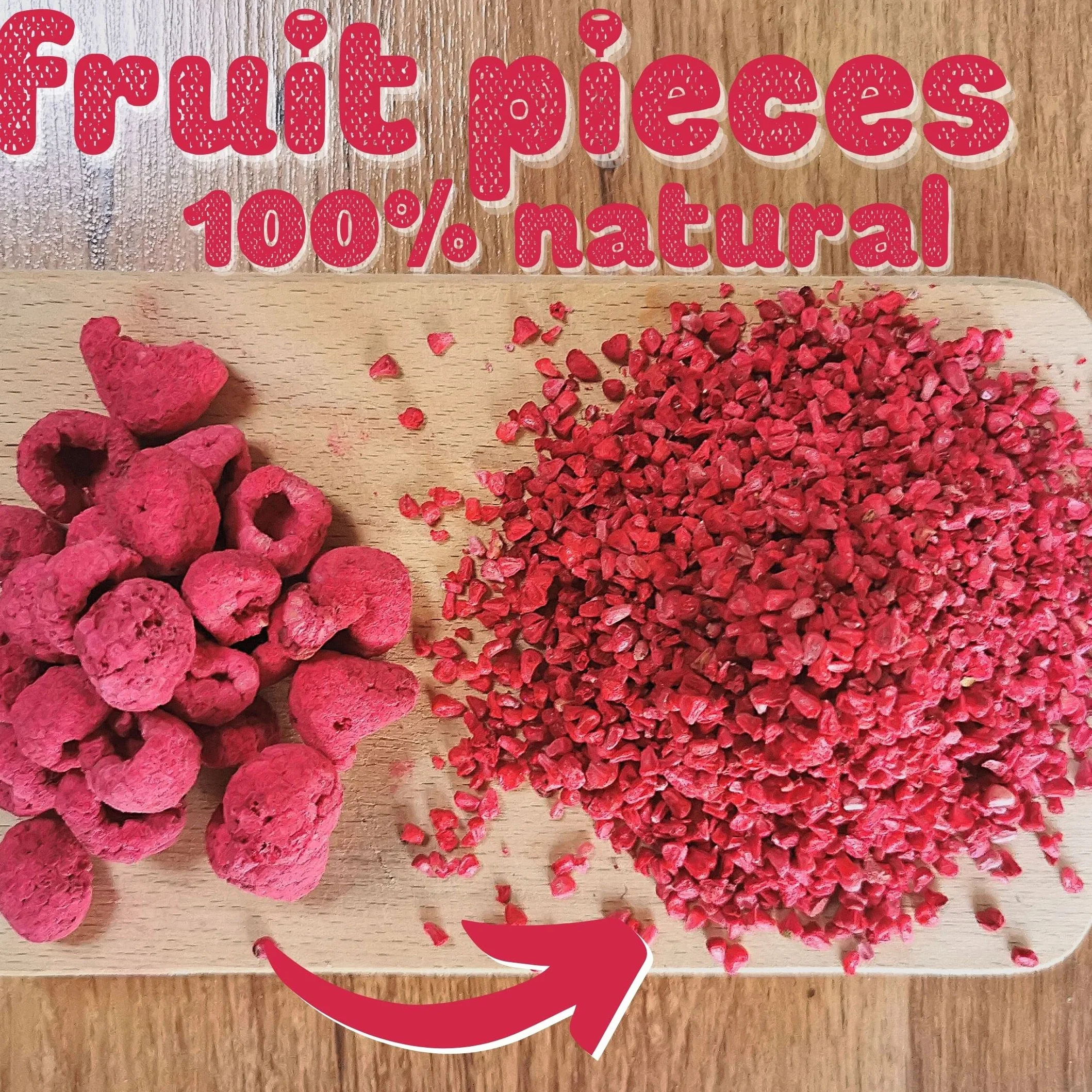 Framboise Lyophilisée en Morceaux | Naturel Framboises Séchées | Fruits Seches Lyophilisateur | Fruits Secs Fruits Frais | Freeze Dried Raspberry Pieces | Gefriergetrocknete Himbeeren (100g)