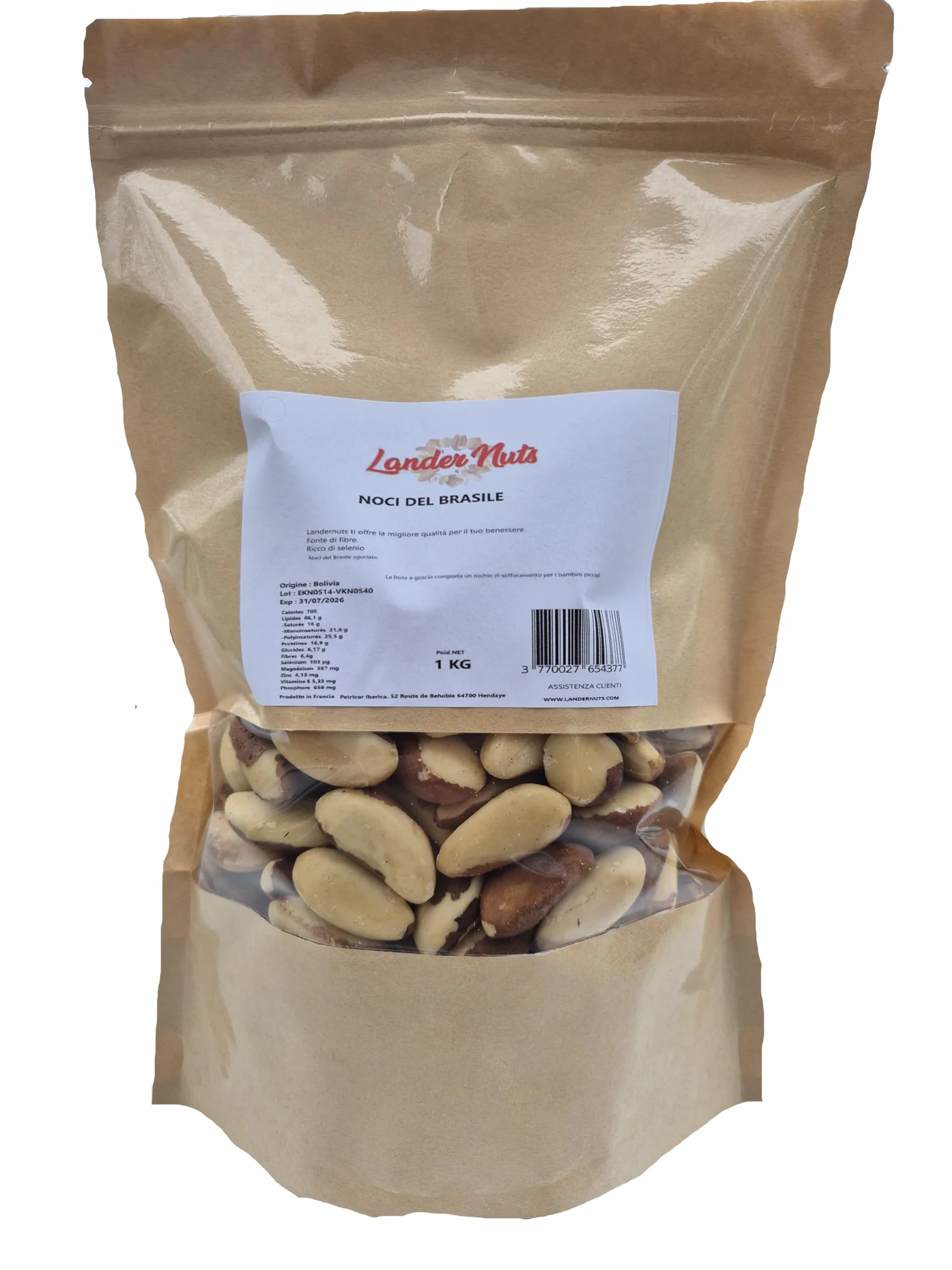 Noix du Brésil Extra entières 100% Nature Landernuts 1 kg