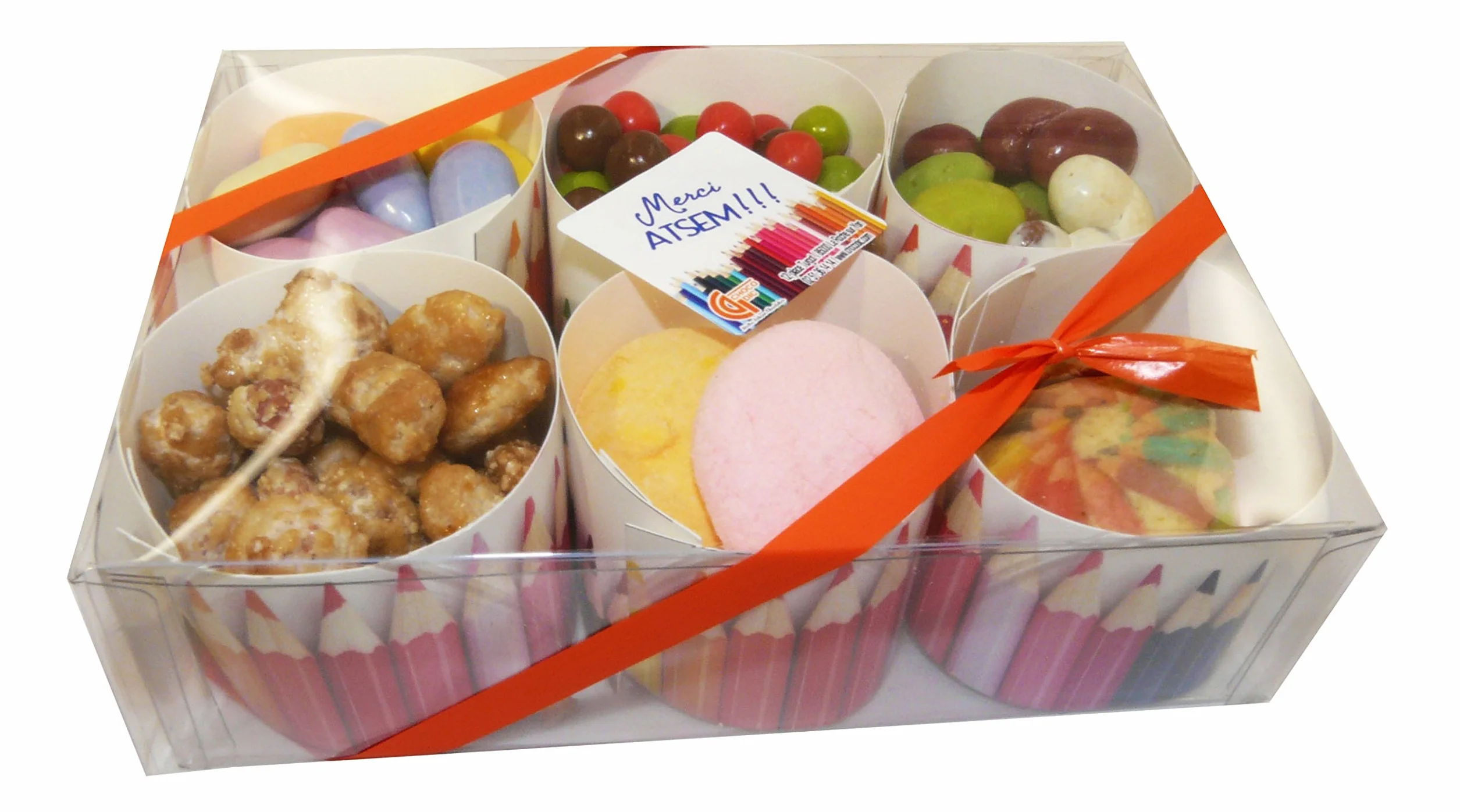 CHOCOLAT MERCI MAITRESSE MAITRE - COFFRET 6 TIMBALES - CHOCOLAT FIN D'ANNEE SCOLAIRE (Version Merci Maitresse)