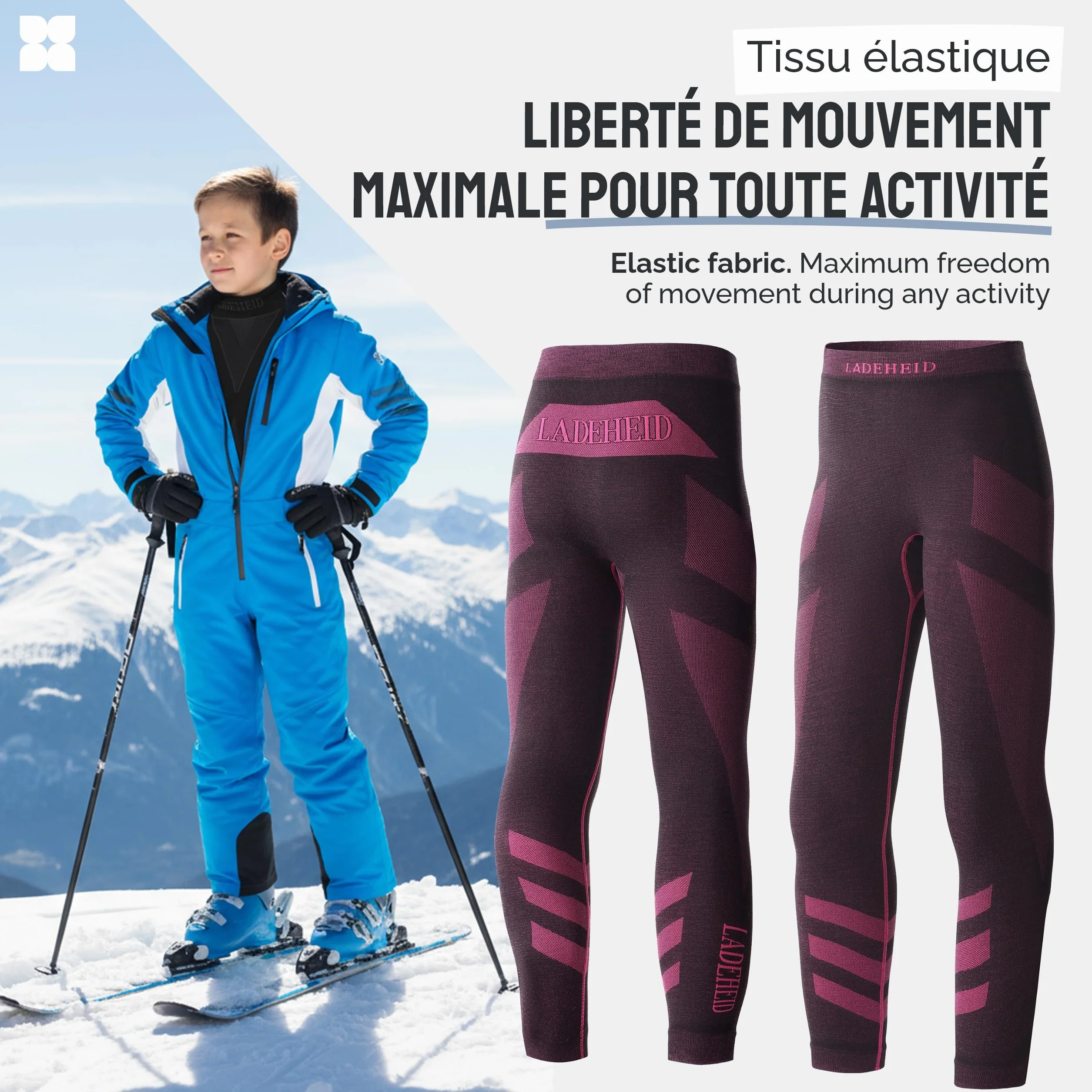 Ladeheid Caleçon Long Thermique Enfant Unisexe LAGI008