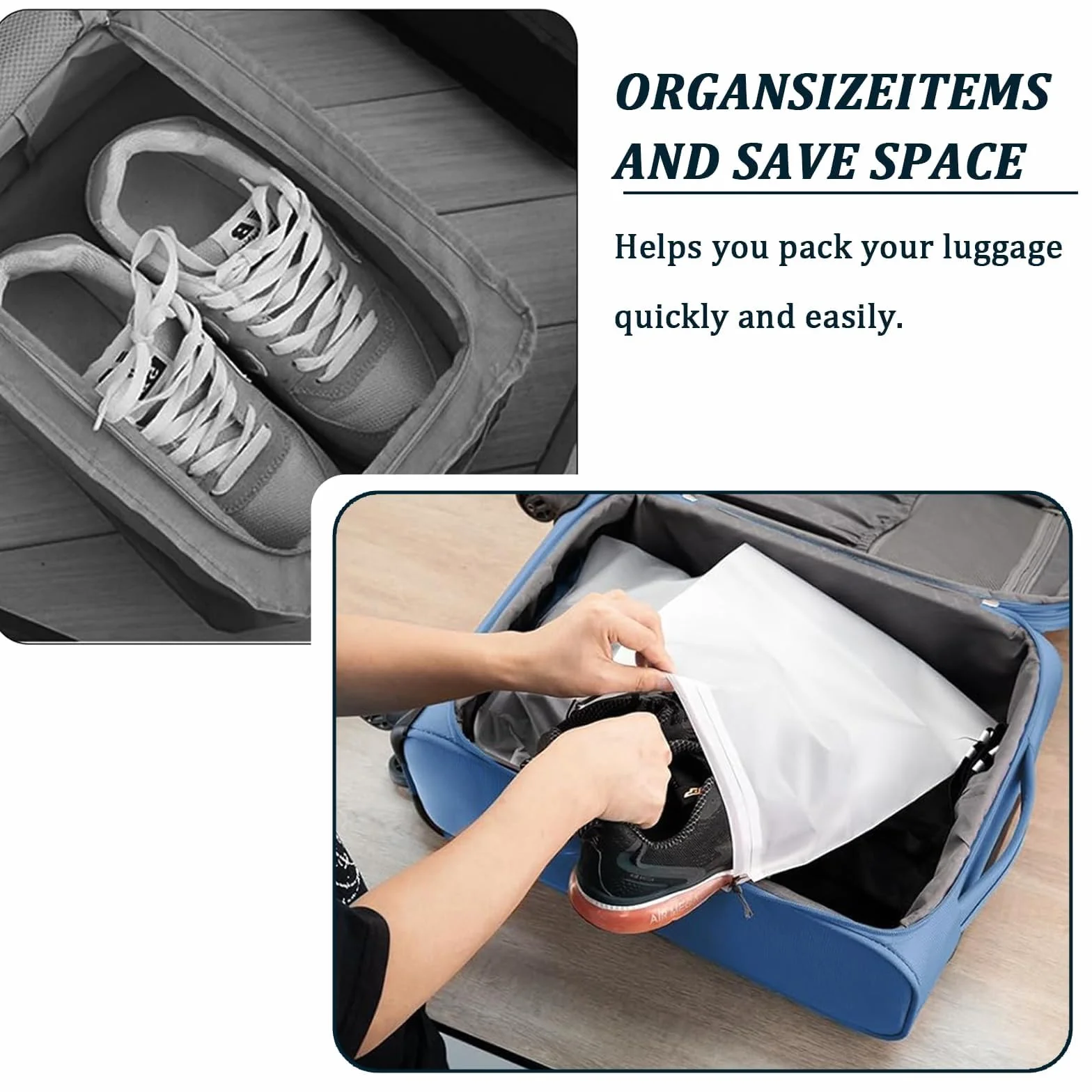 Lot de 12 Sacs à Chaussures de Voyage, Housse Chaussure Anti-Poussière pour Bagages