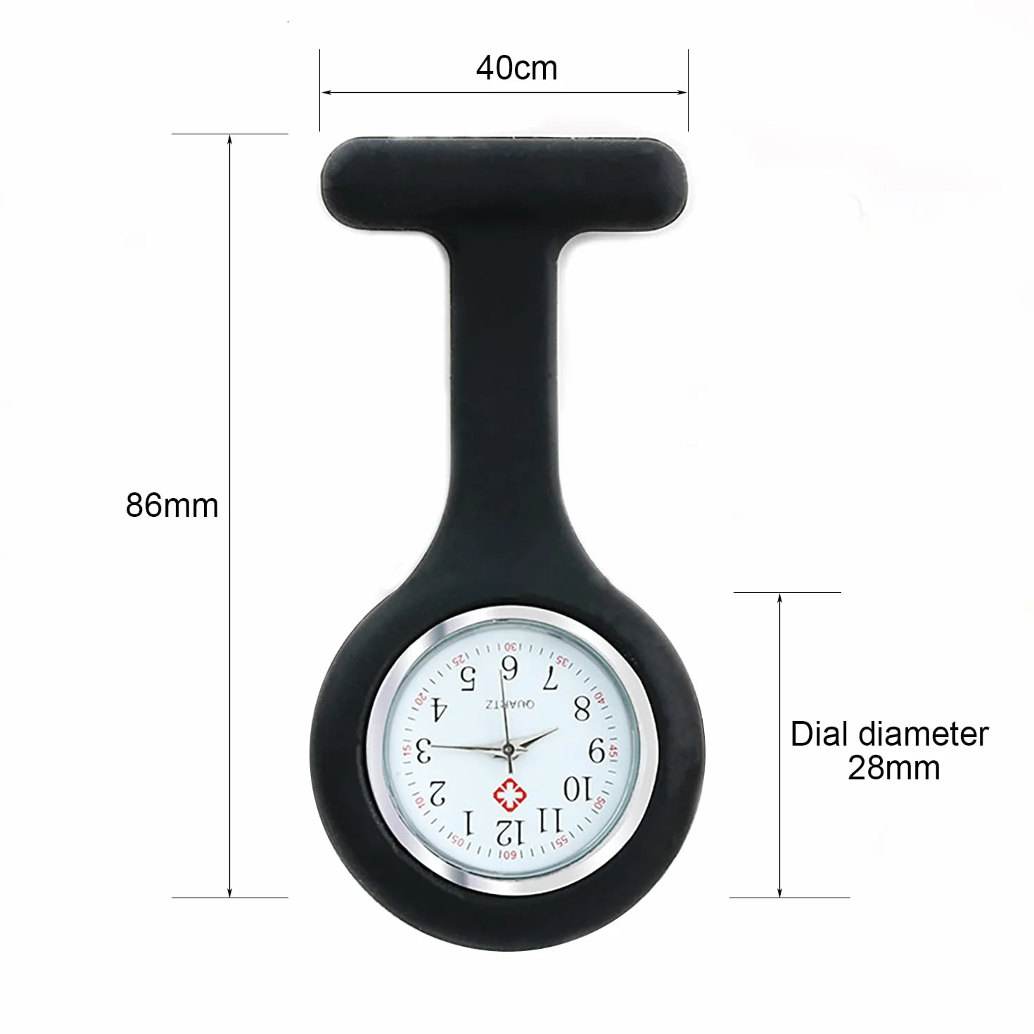 Montre à Gousset d'Infirmière en Silicone avec Broche, Cadeau pour Infirmières et Médecins