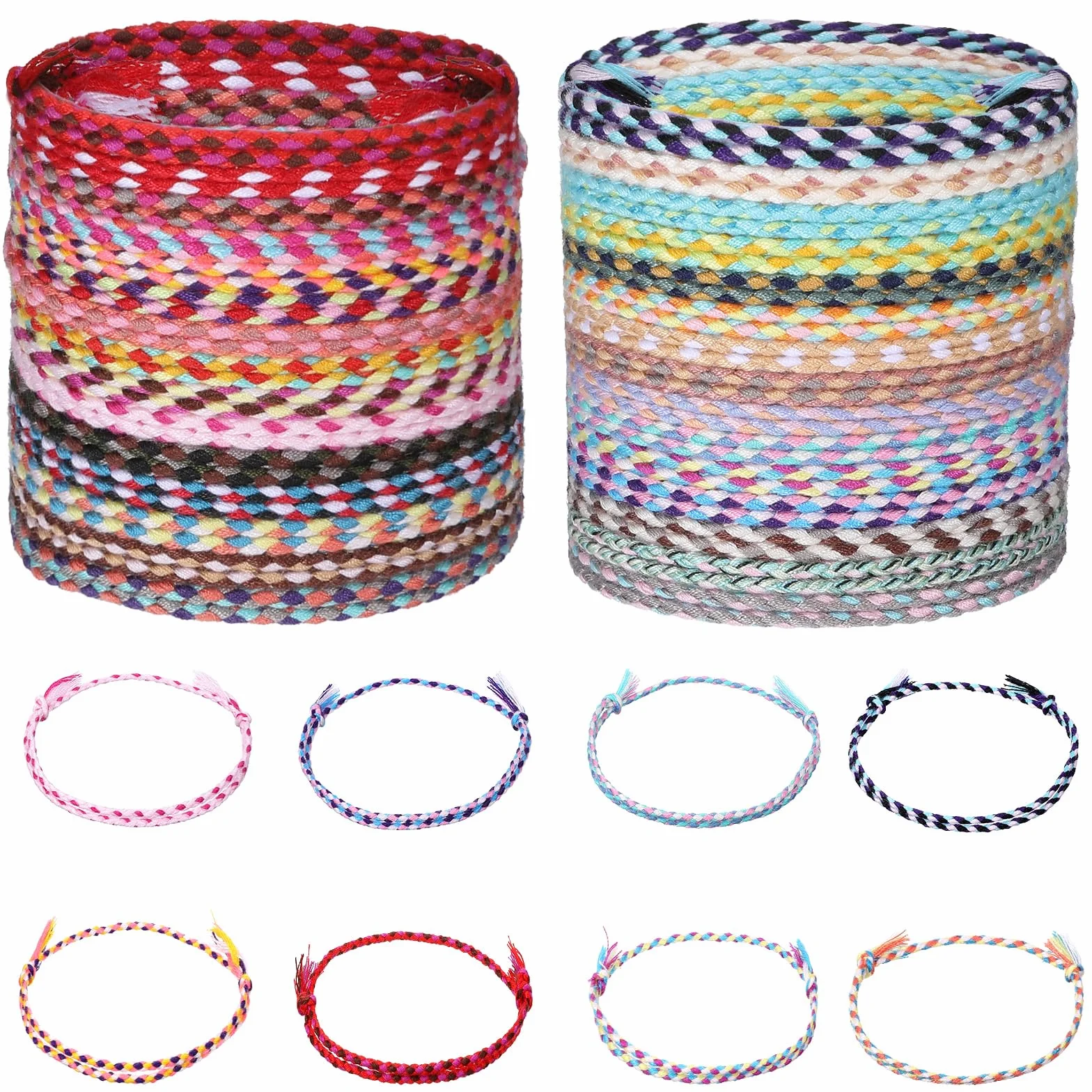 Lot de 30 bracelets d'amitié tissés ajustables, bracelets de surf tressés, chevillettes fines pour femmes et filles