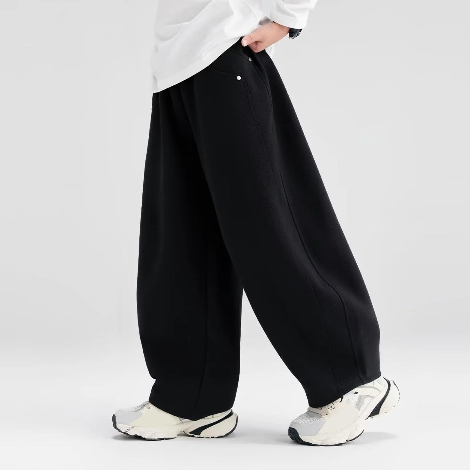 Pantalon Jogging Baggy Cargo Taille Haute Garçon Ado 5-16 Ans