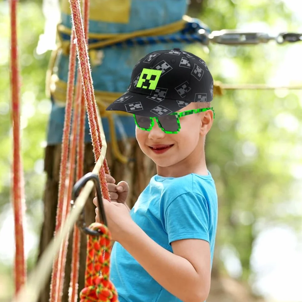 Casquette Baseball Enfant 2 Pièces Chapeau Réglable Animé Visière Adjustable