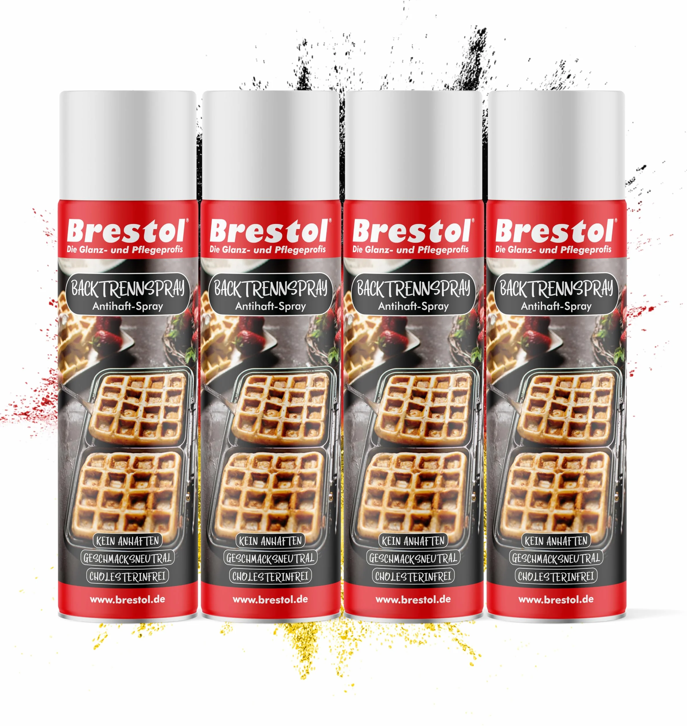 BRESTOL® Lot de 4 sprays de démoulage pour pâtisserie, 200 ml, végétalien, polyvalent et parfait pour les pâtisseries de vacances. Spray anti-adhésif pour gâteaux de fête, biscuits, utilisation