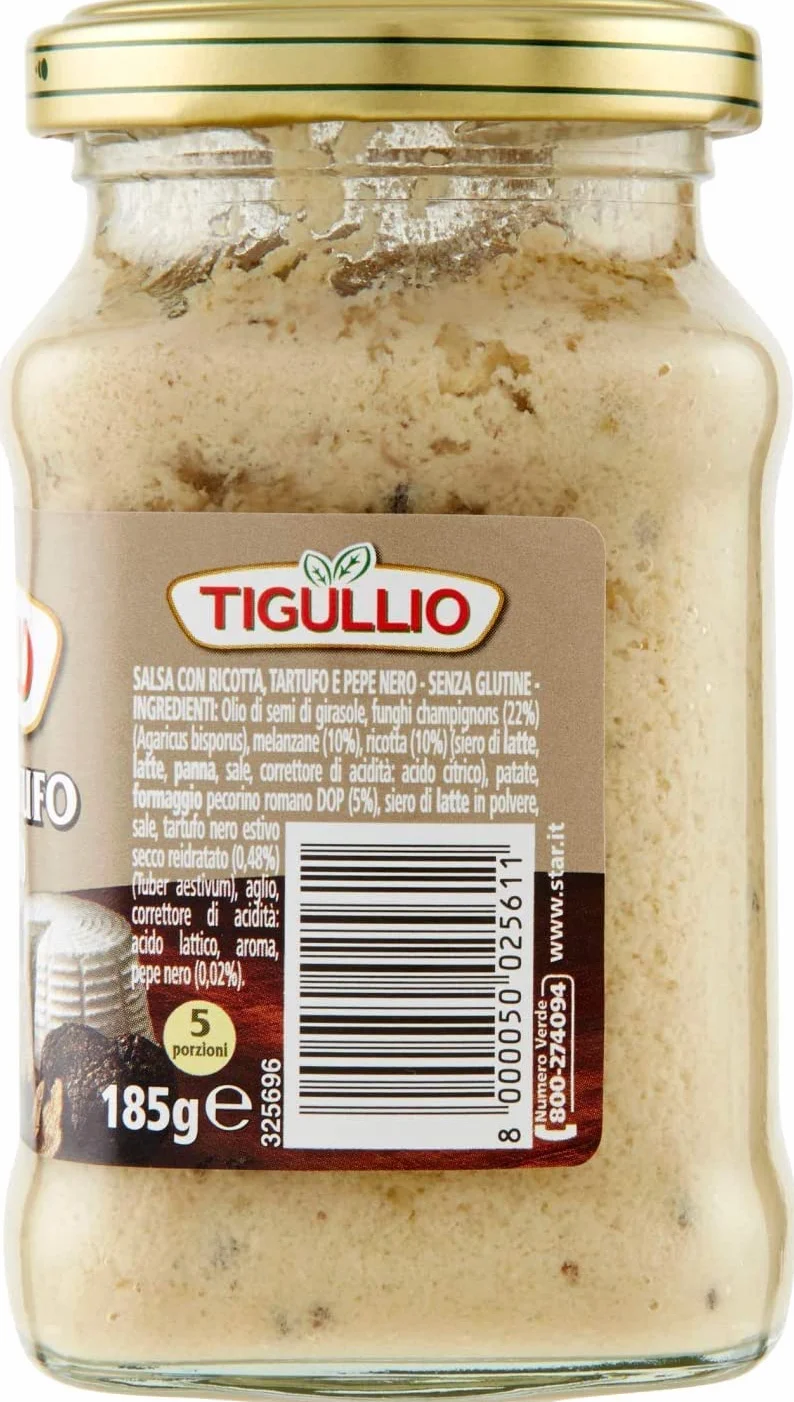 Star Tigullio GranPesto Ricotta Tartufo Pepe Nero Truffe et Poivre Noir 190 g Sauce