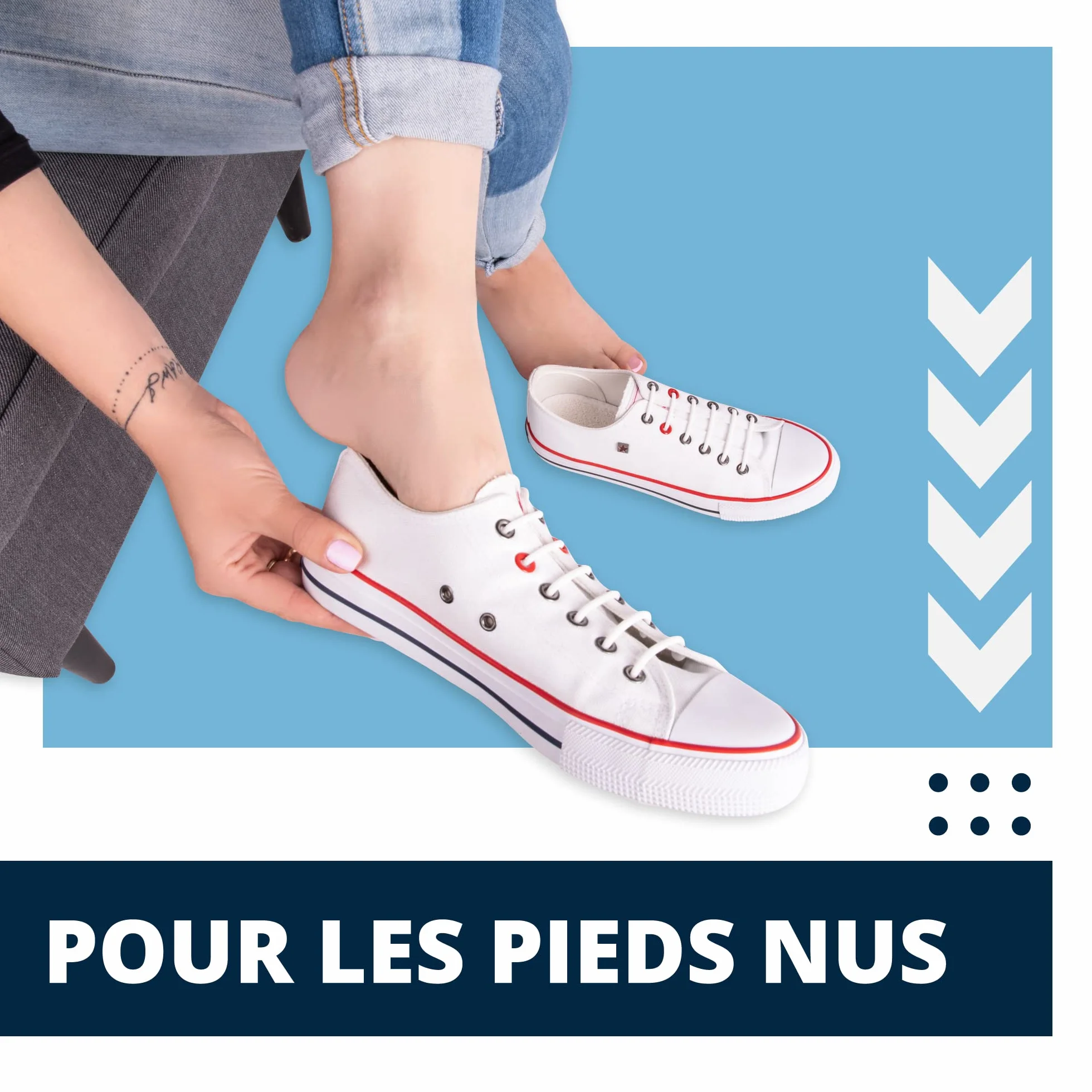 SULPO Lot de 3 paires semelles pieds nus coton éponge amortissement latex pointures 36-47