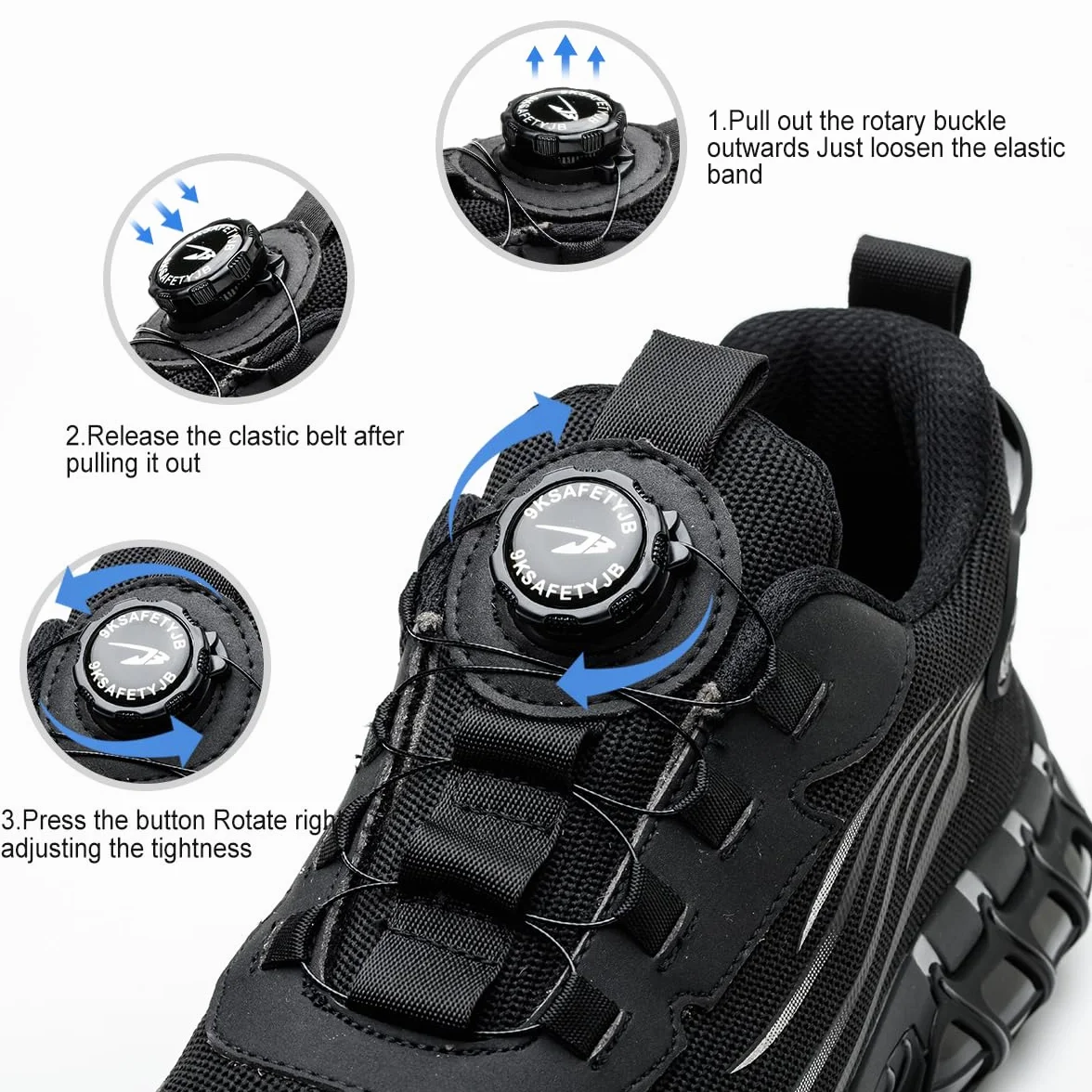 Chaussures de Sécurité Hommes Légères Respirantes Embout Acier Antidérapantes 38-46 EU