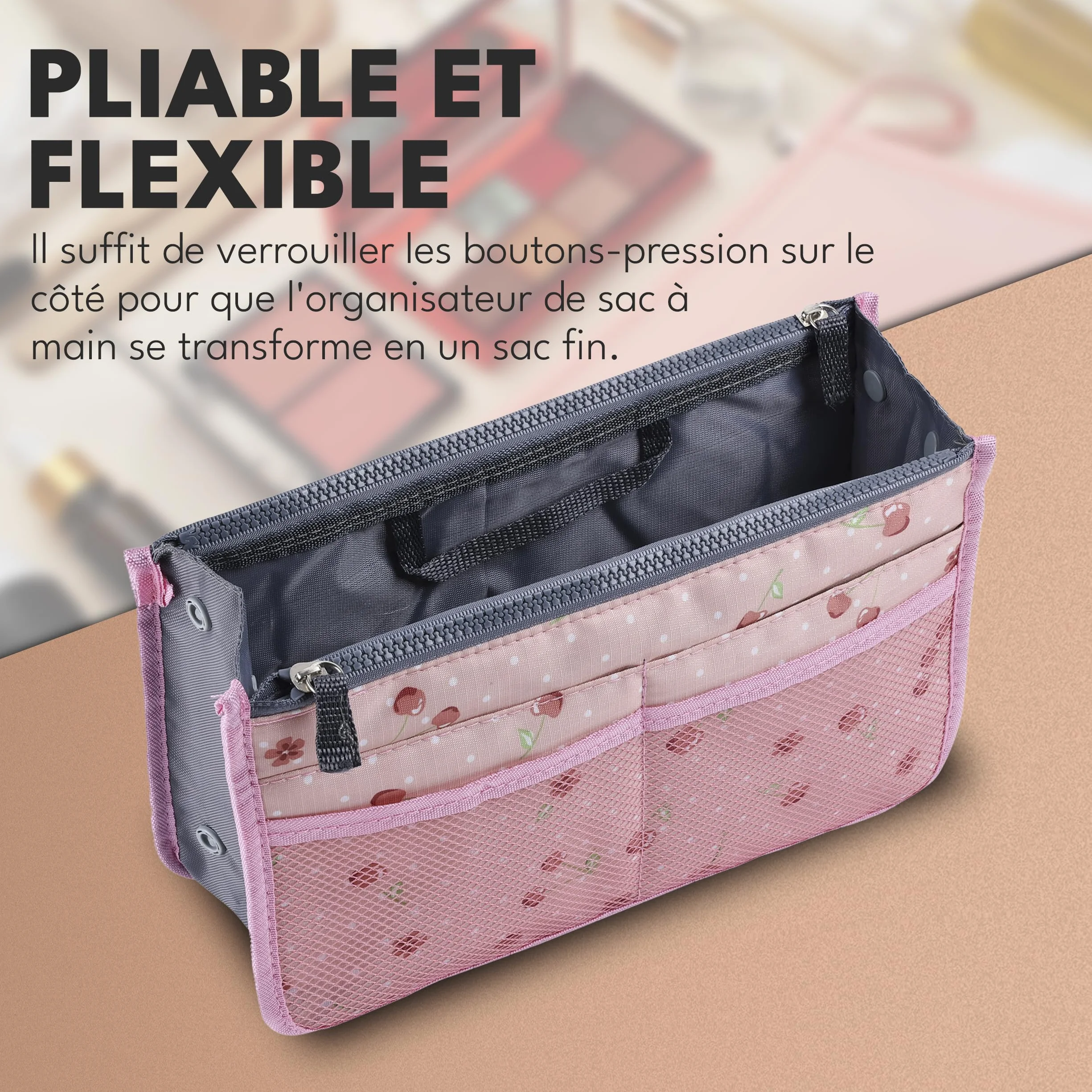 Organisateur De Sac De Voyage à Compartiments Multiples pour Cosmétiques 28,5 x 18,5 x 10cm